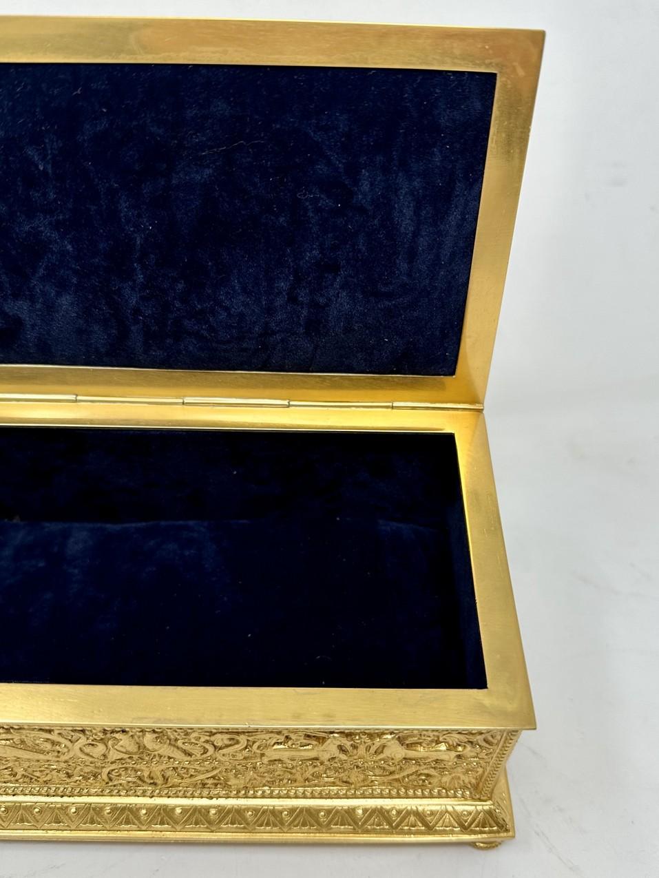 19th Century Antique Lady's Ormolu Bronze Dore Jewellery Box Casket Maison Boissier Paris