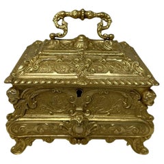 Antique Lady's Ormolu Bronze Dore Jewellery Box Casket Maison Boissier Paris