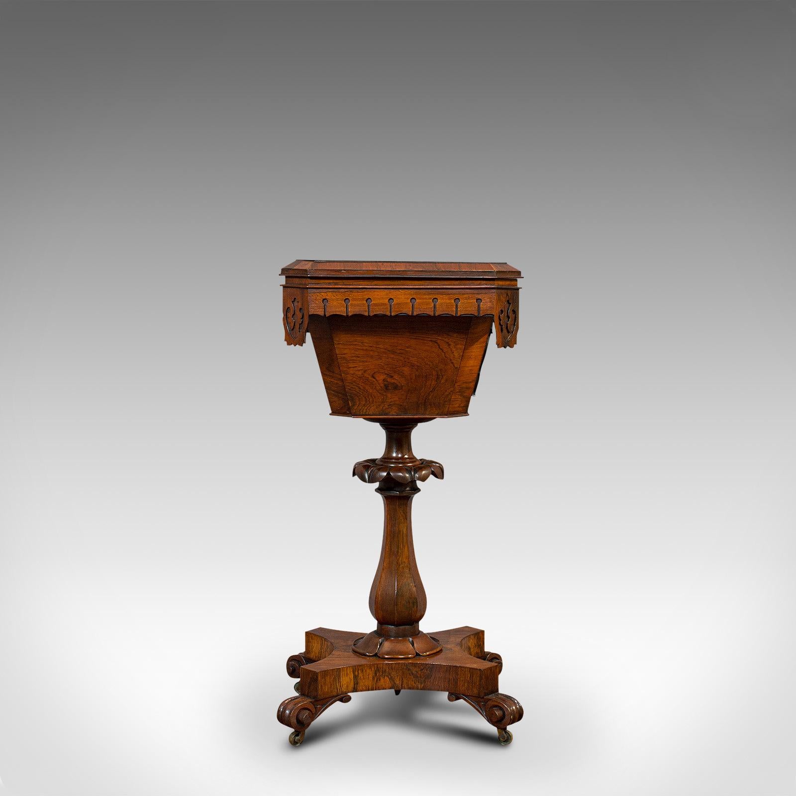 19th Century Antique Lady's Work Box, English, Rosewood, Sewing, Table, Regency, circa 1820