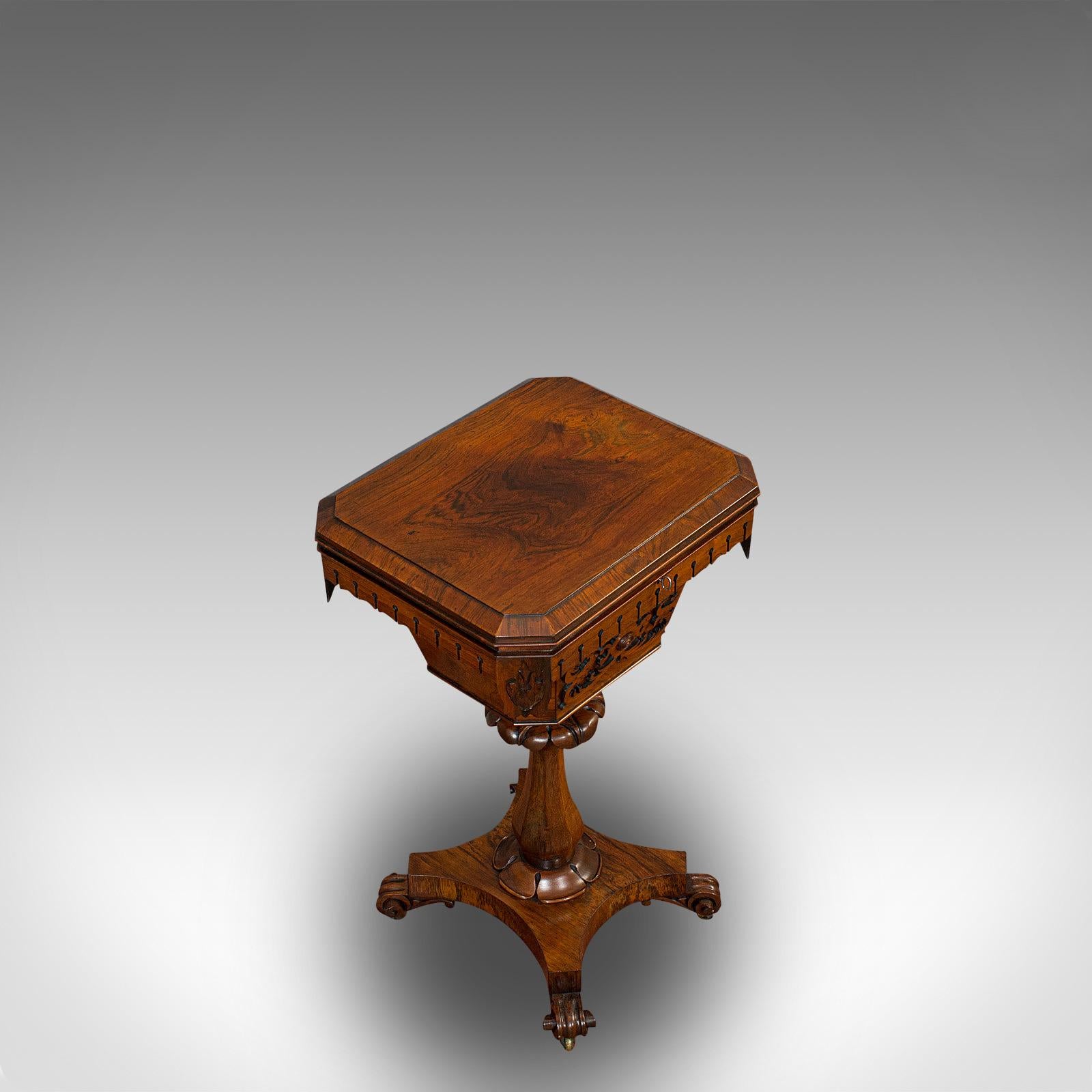 Antique Lady's Work Box, English, Rosewood, Sewing, Table, Regency, circa 1820 3