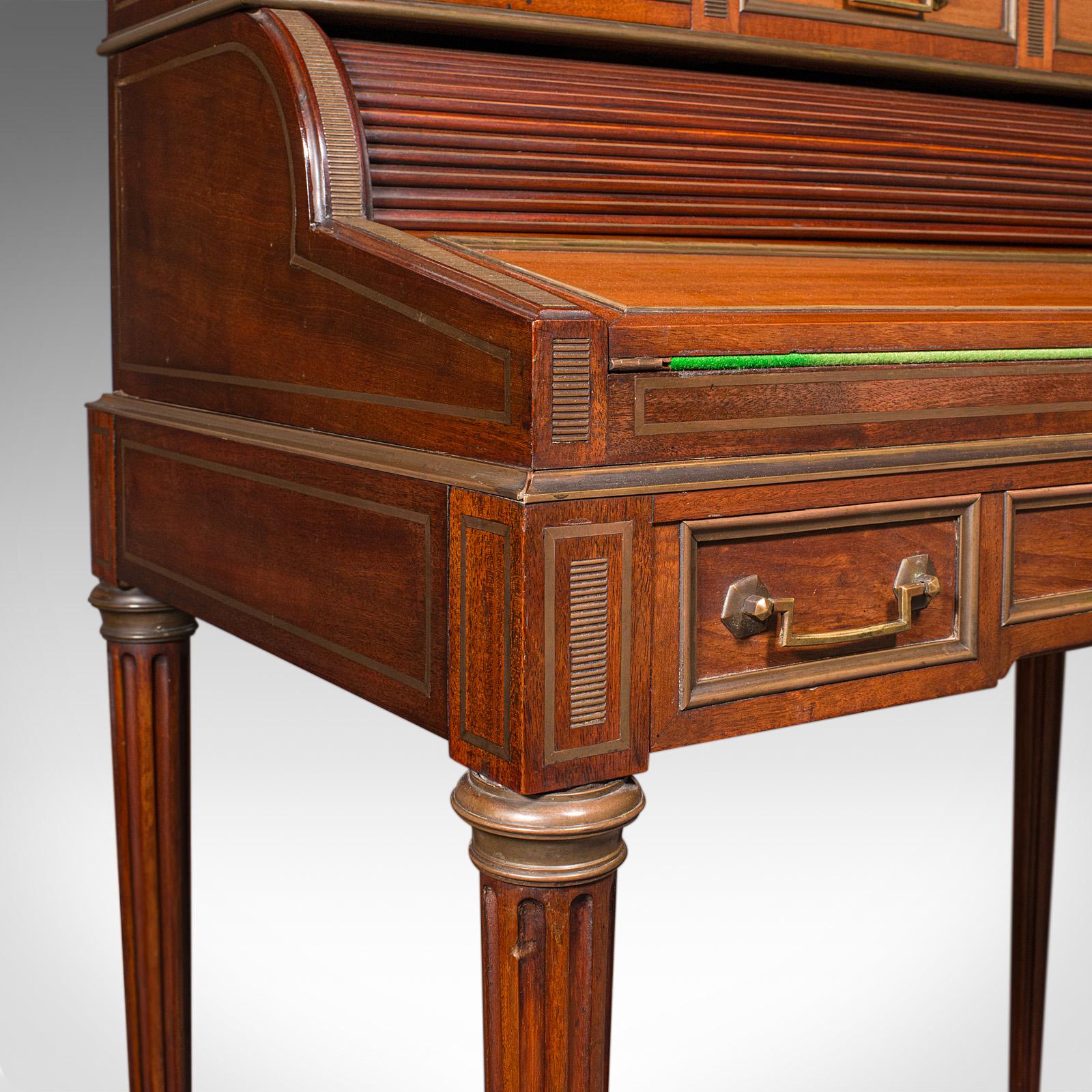 Antique Lady's Writing Desk, francese, marmo, Roll Top Bureaux, vittoriano, C.I.C. in vendita 5