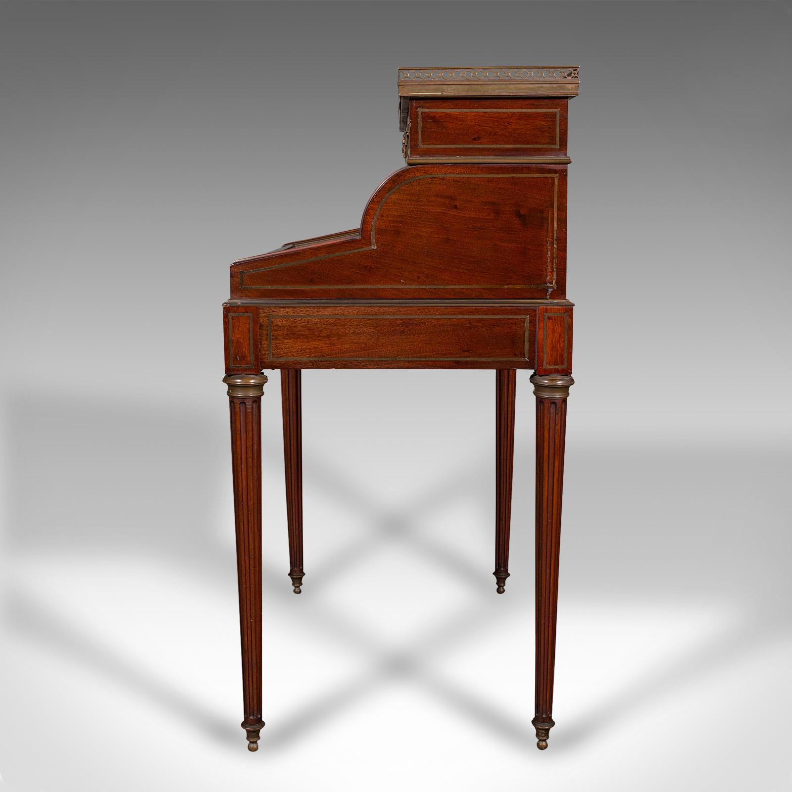 Marmo Antique Lady's Writing Desk, francese, marmo, Roll Top Bureaux, vittoriano, C.I.C. in vendita
