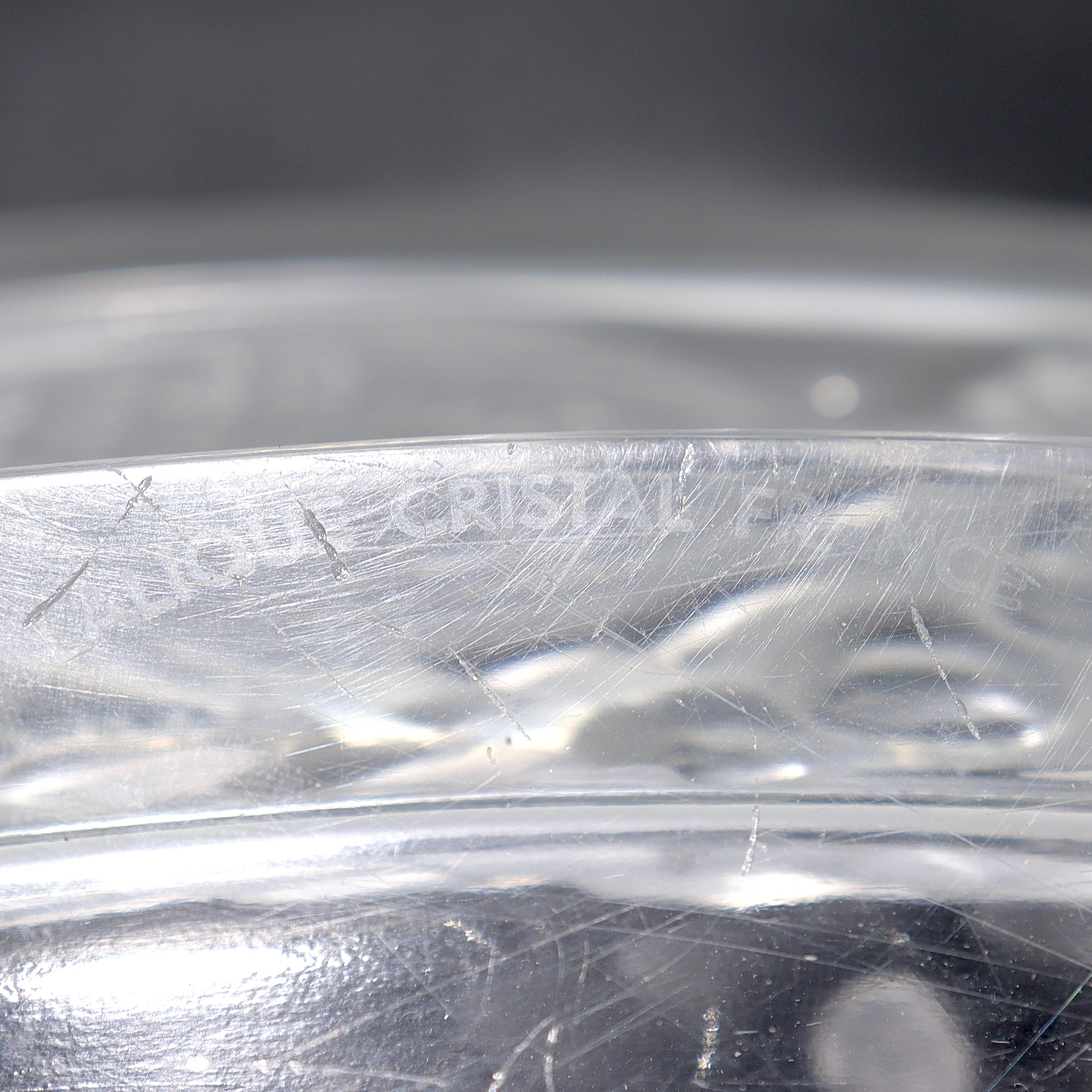 Antique Lalique Art Glass 'Faisans' Oval Bowl with Wide Rim Decor For Sale 10