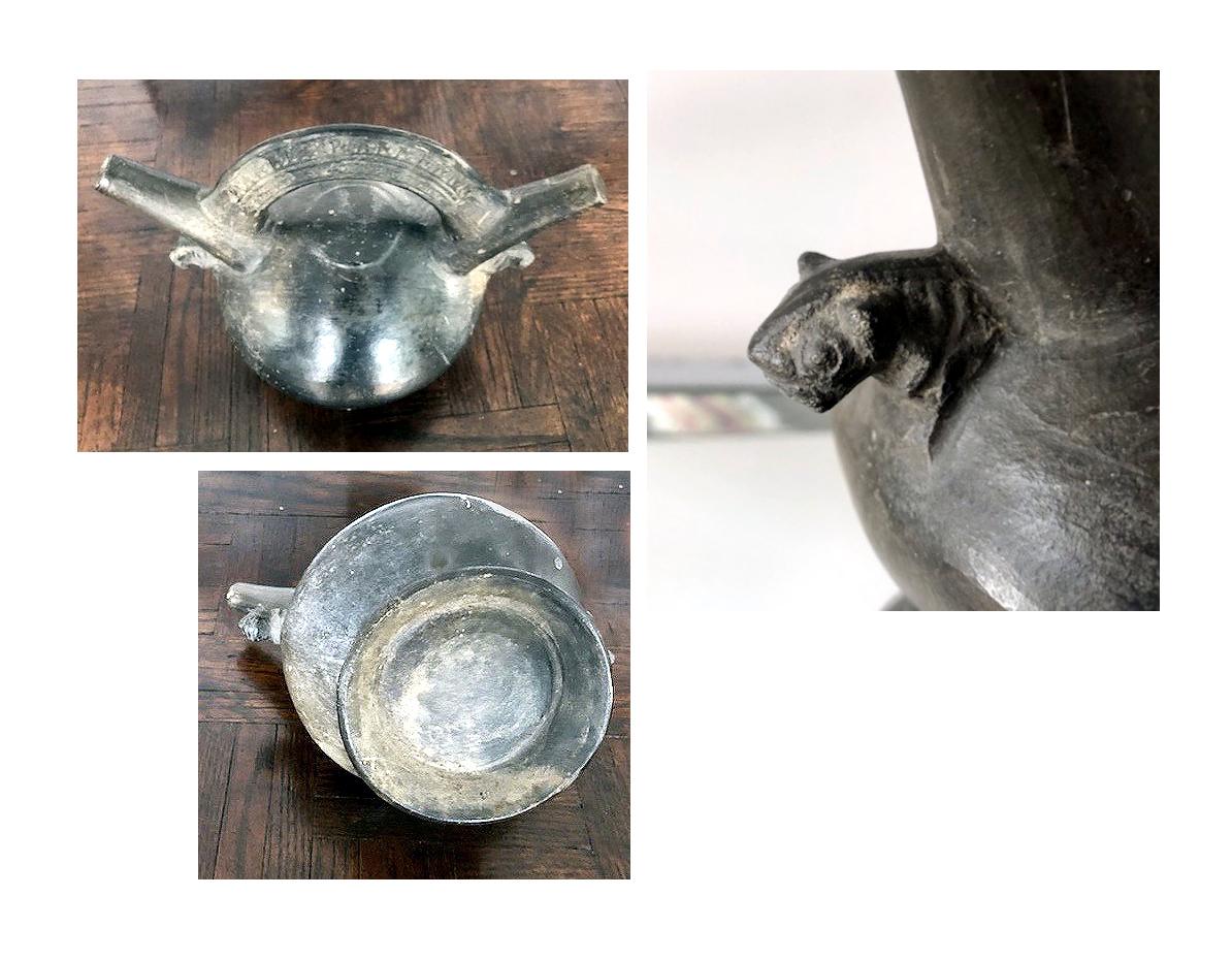 Antique Lambayeque Double Spout Pot 3