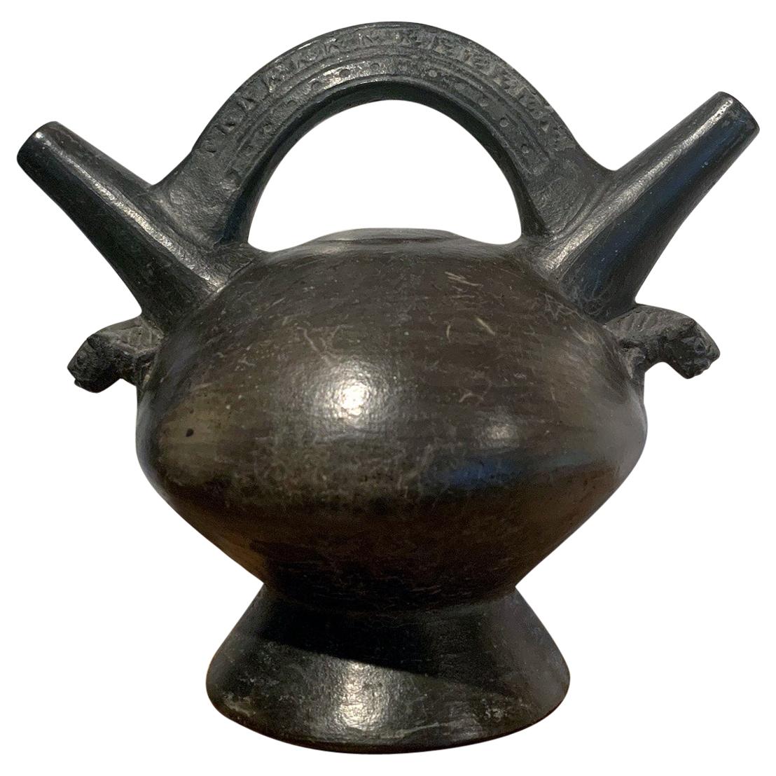 Antique Lambayeque Double Spout Pot