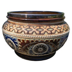 Antique Lambeth Doulton Salad Bowl London 1881 Original Condition