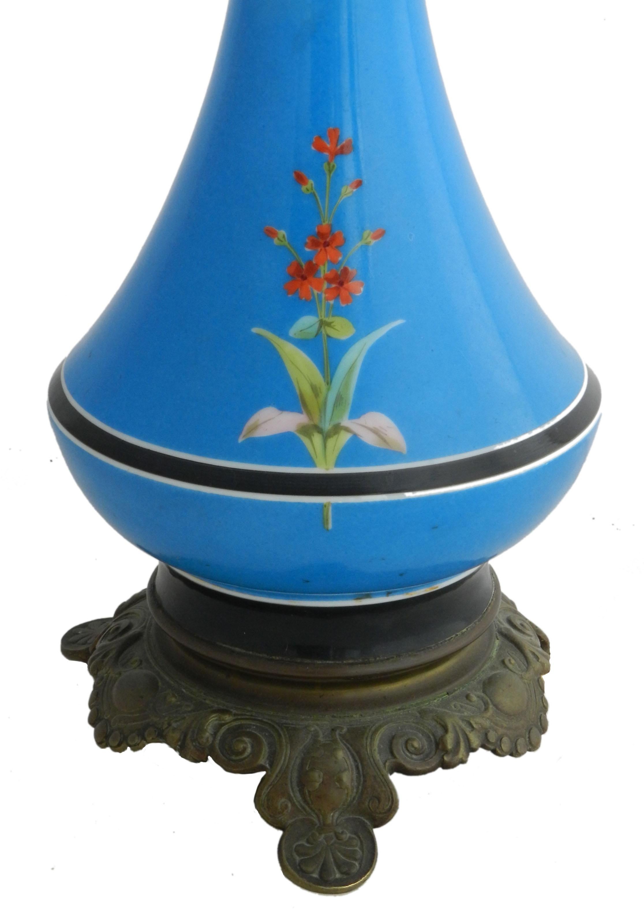 Néo-classique Lampe française ancienne en porcelaine, vers 1890  en vente