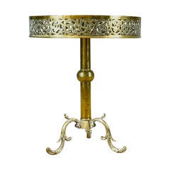 Antique Lamp Table, Edwardian, Circular, Brass, Side, Berber, circa 1910
