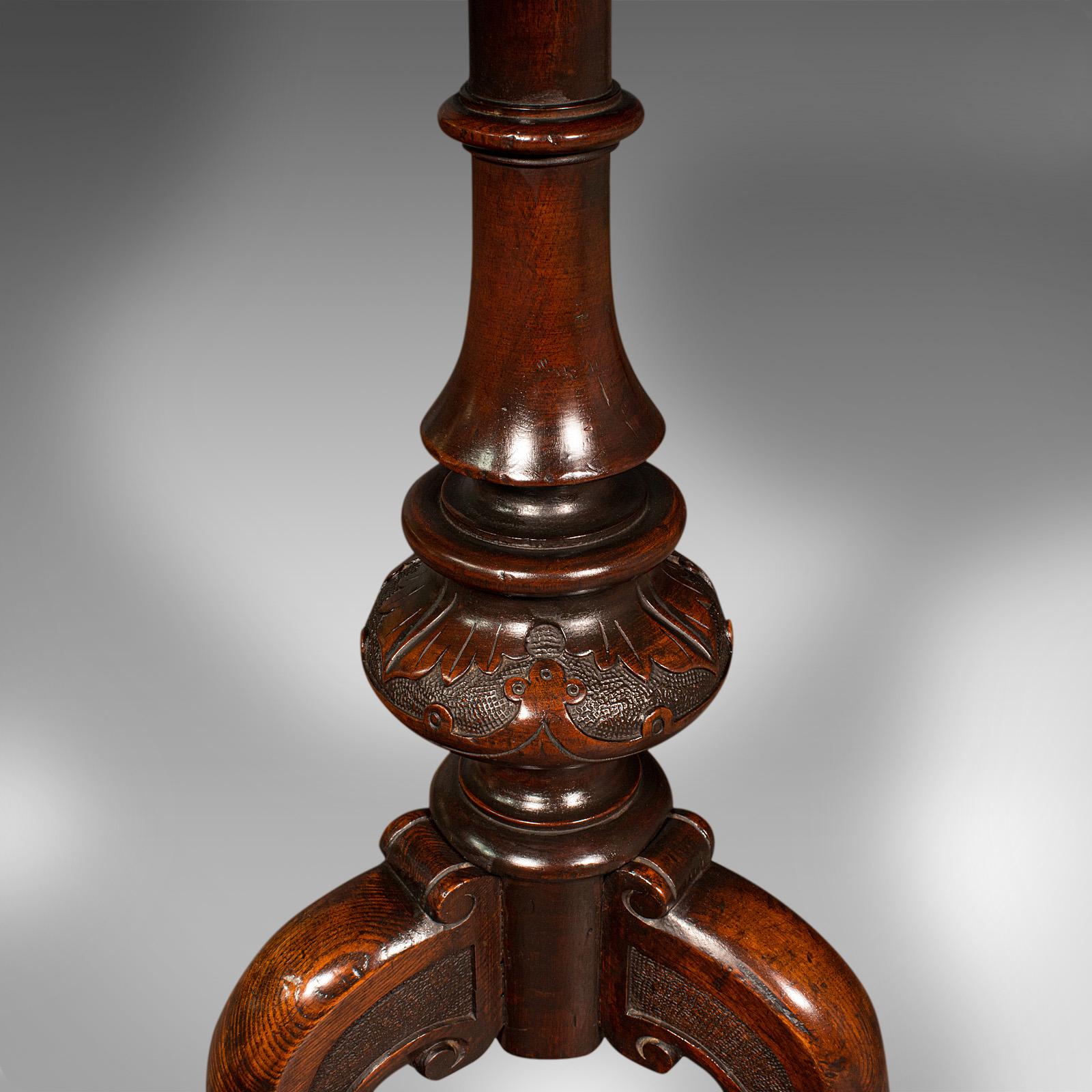 Antique Lamp Table, English Burr Walnut, Decorative, Occasional, Early Victorian For Sale 5