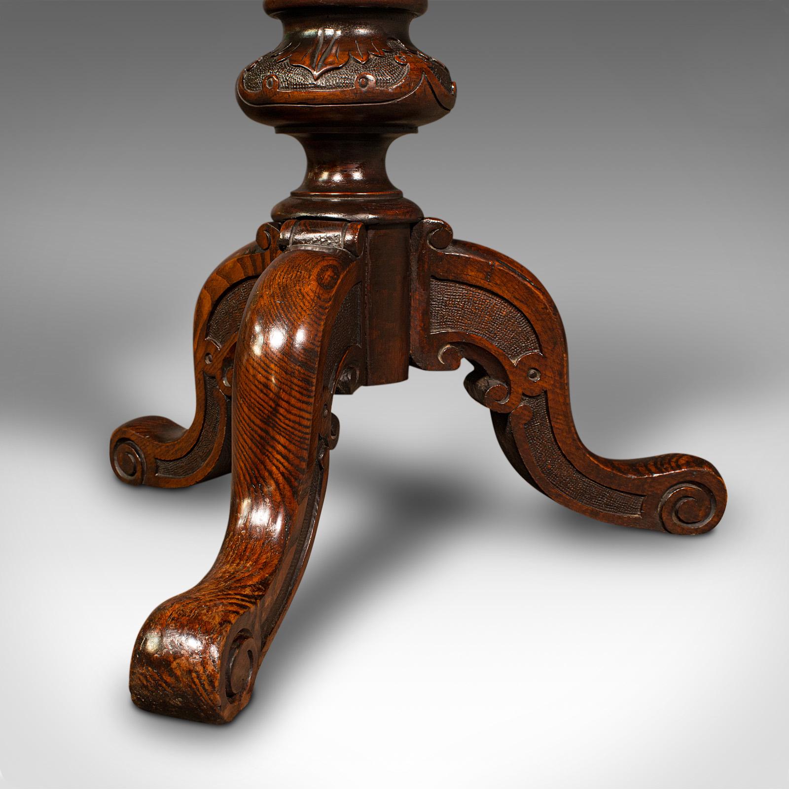 Antique Lamp Table, English Burr Walnut, Decorative, Occasional, Early Victorian For Sale 7