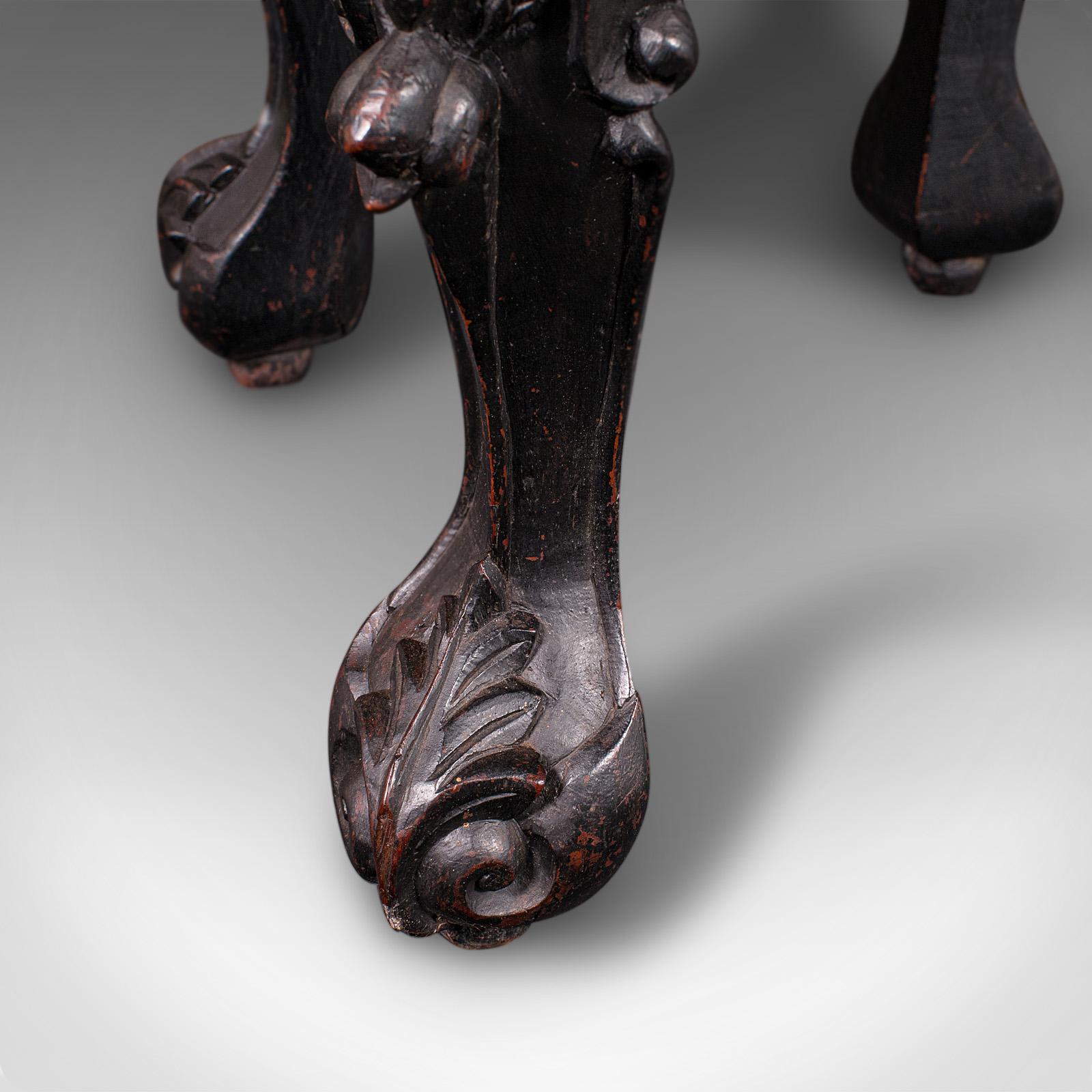 Antique Lamp Table, English, Ebonised, Occasional Stool, Wine Stand, Victorian For Sale 3