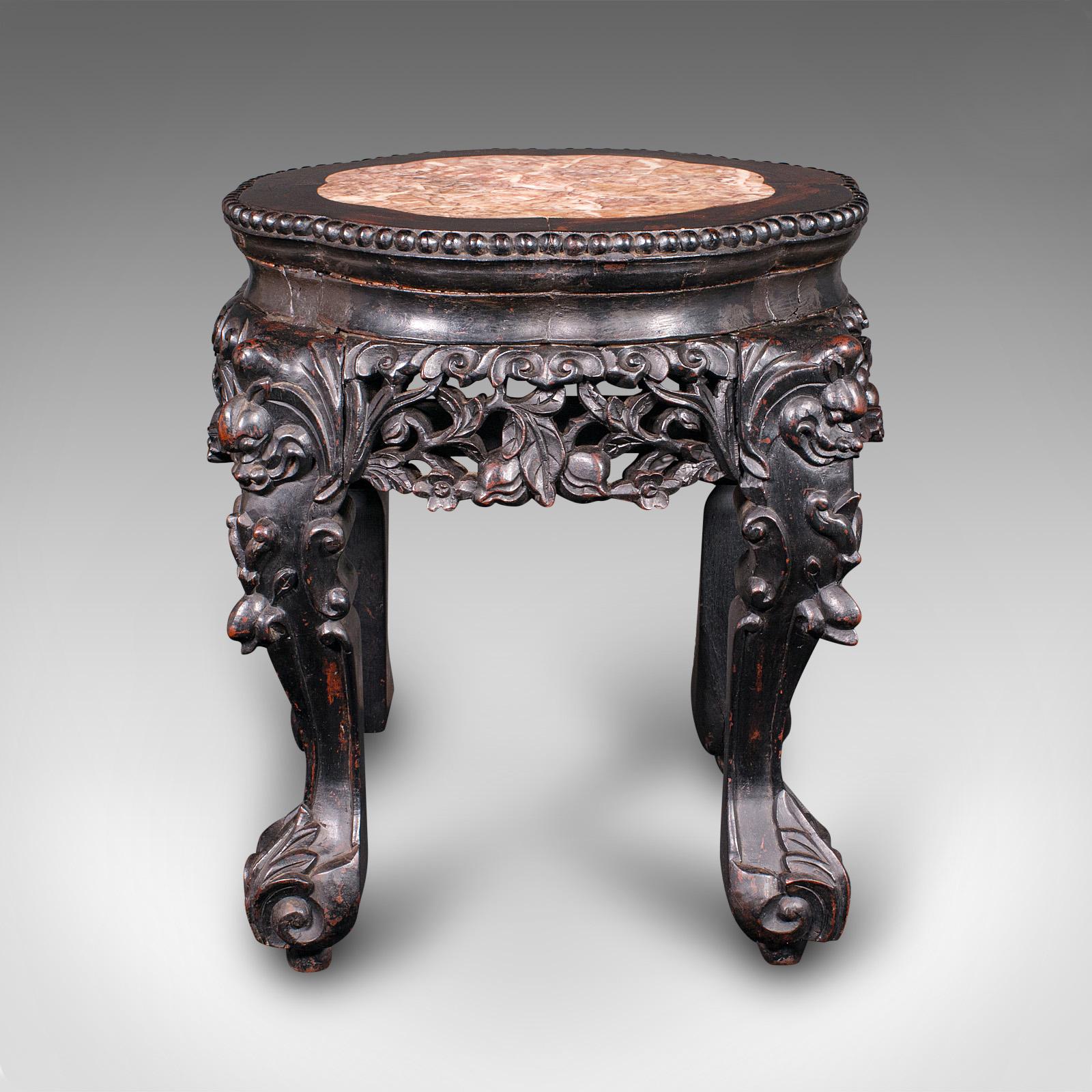 Antique Lamp Table, English, Ebonised, Occasional Stool, Wine Stand, Victorian In Good Condition For Sale In Hele, Devon, GB