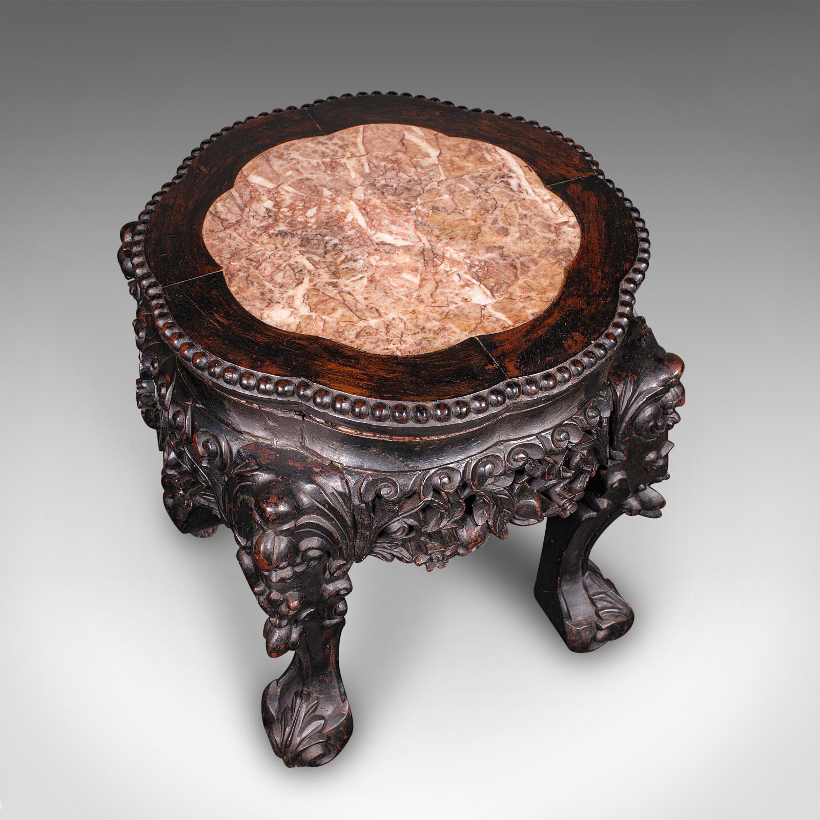 Mid-19th Century Antique Lamp Table, English, Ebonised, Occasional Stool, Wine Stand, Victorian For Sale