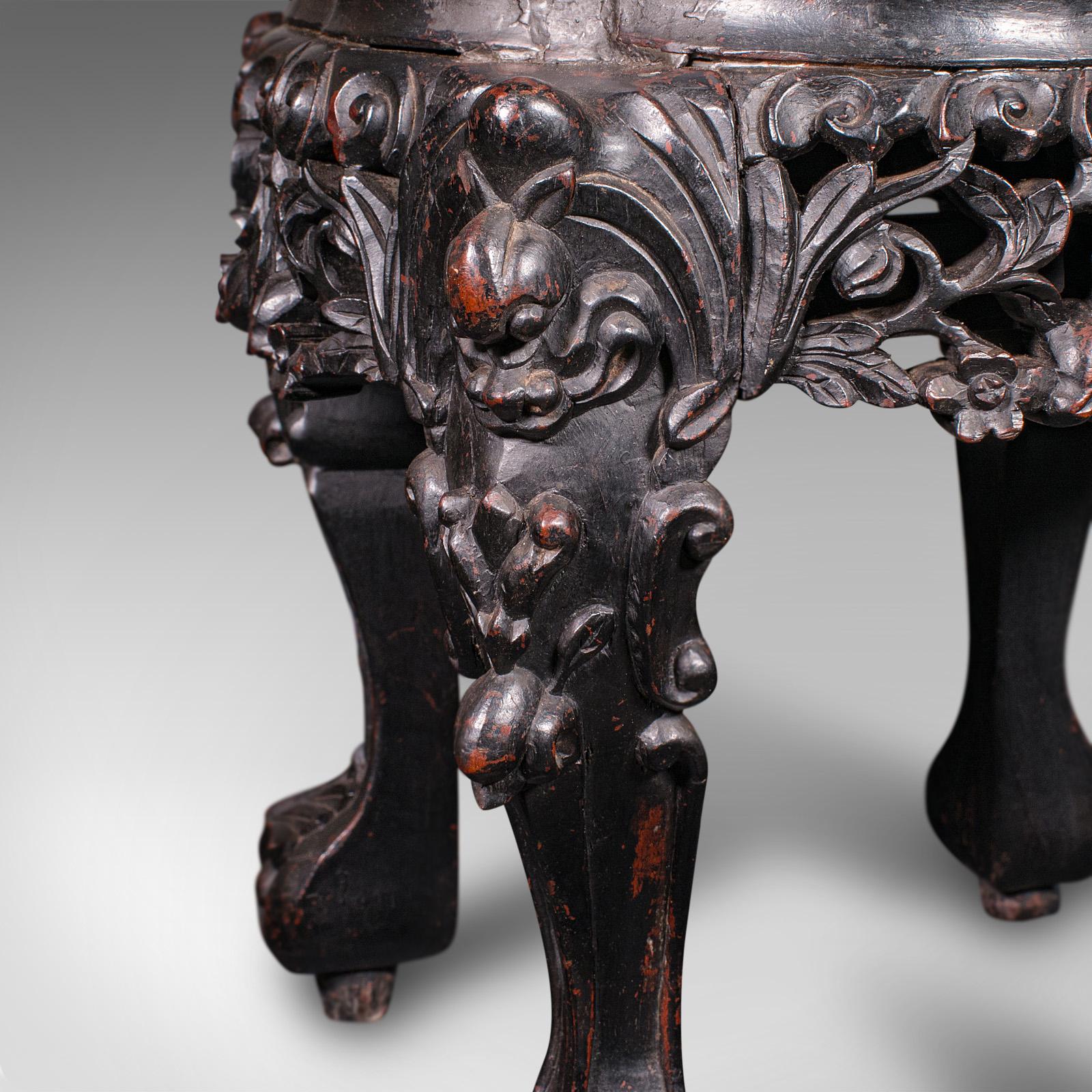 Antique Lamp Table, English, Ebonised, Occasional Stool, Wine Stand, Victorian For Sale 2