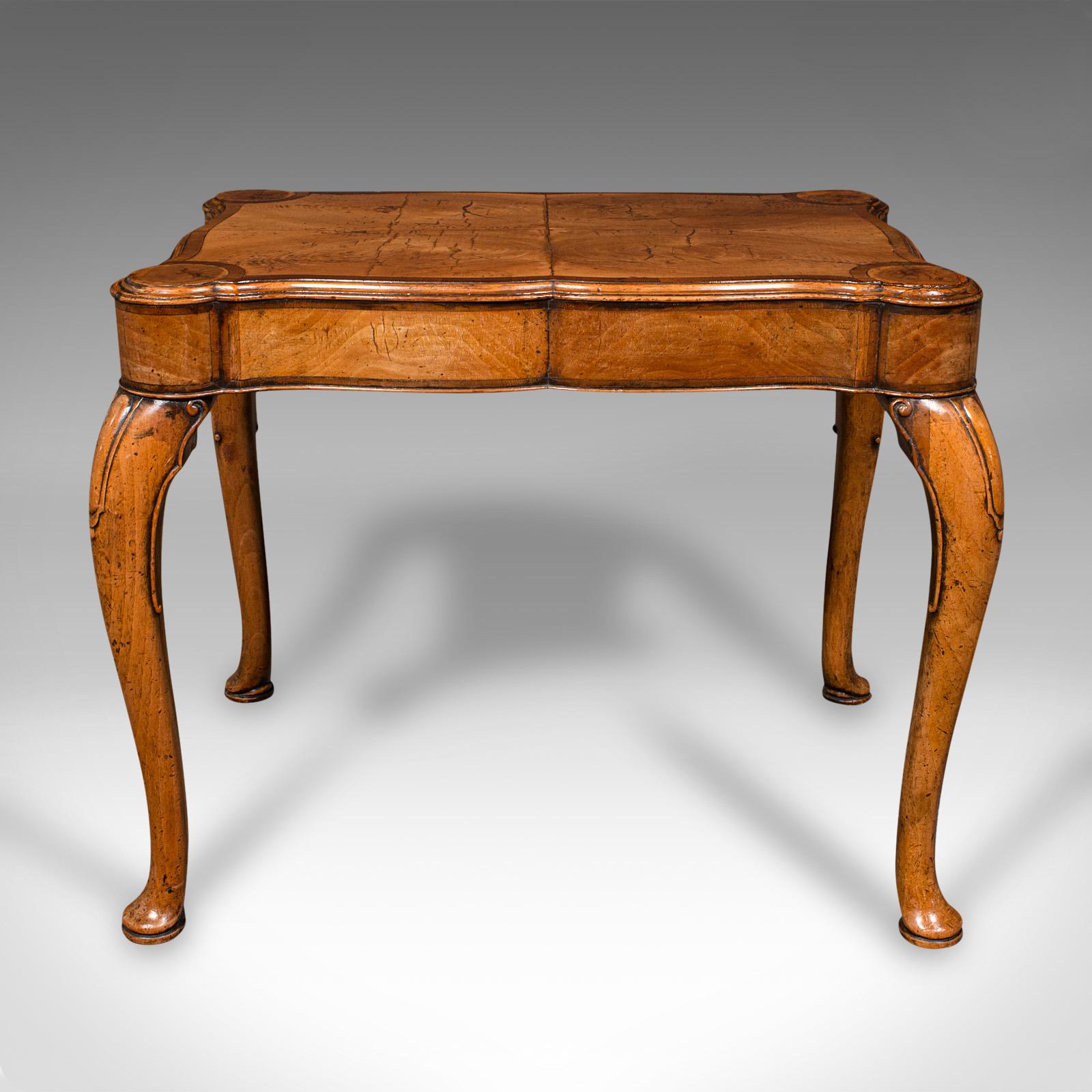 20th Century Antique Lamp Table, English Walnut, Occasional, Georgian Revival, Art Deco, 1920 For Sale