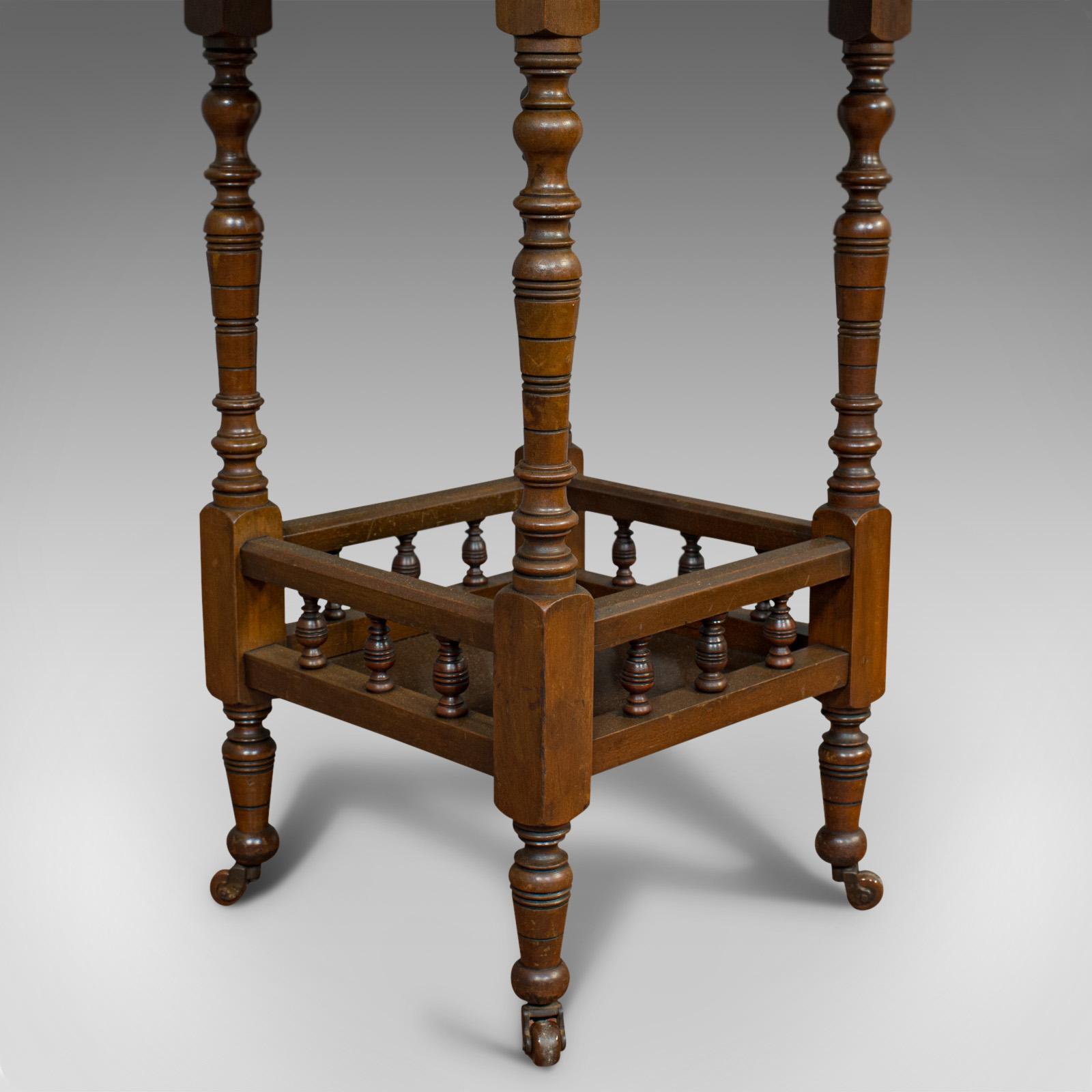 Antique Lamp Table, English, Walnut, Octagonal, Side, Games, Edwardian 3
