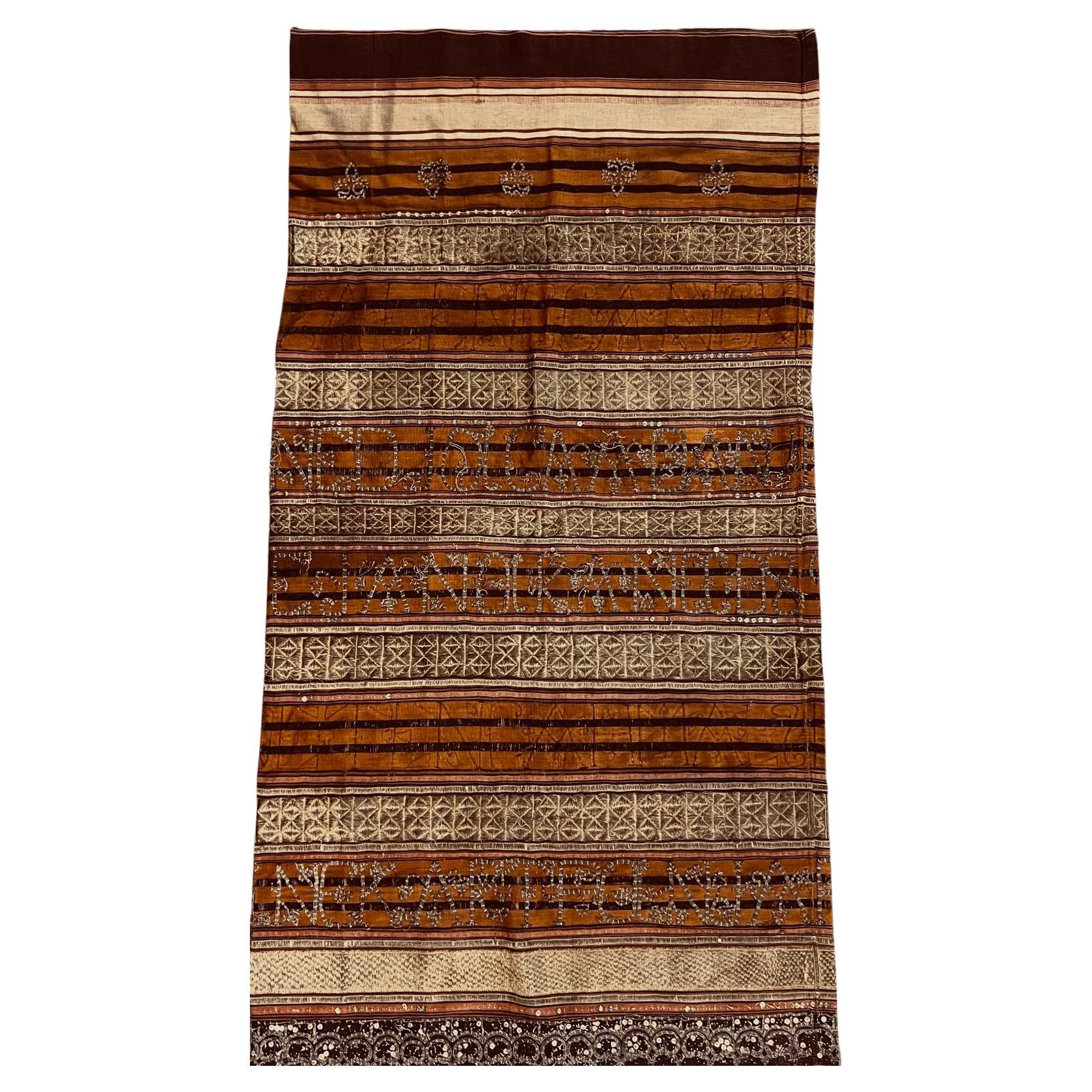 Antique Lampung Tapis Textile with Gold and Silver Threads Sumatra, Indonesia