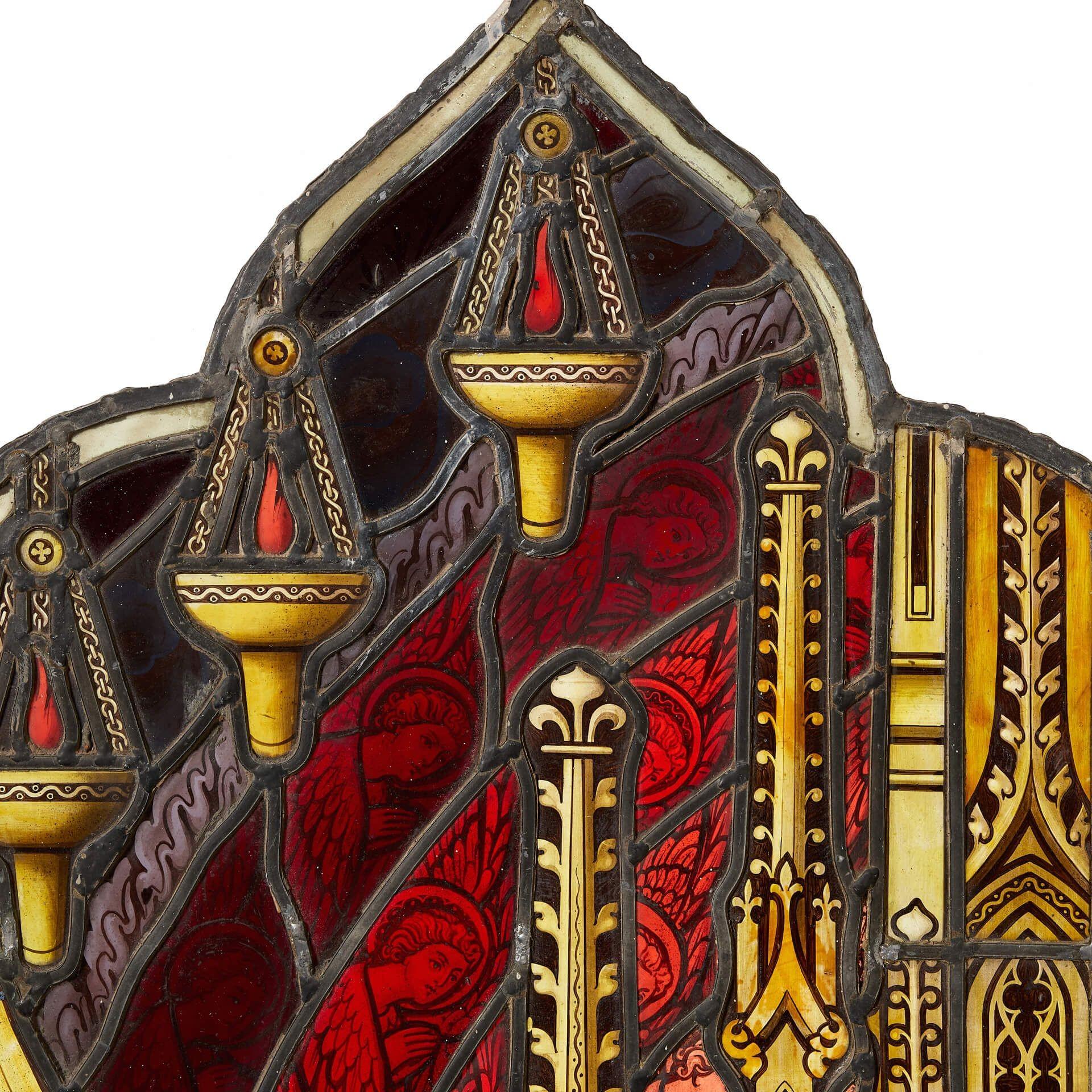 Antiguo Stained glass con arco de lanceta de Hardman & Co Inglés en venta