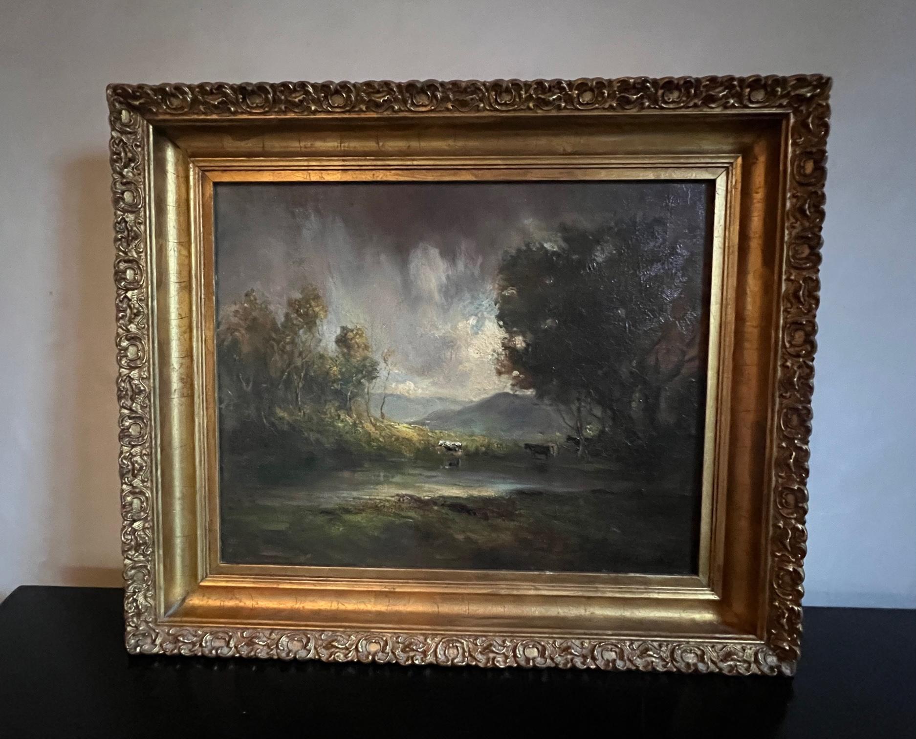 Antique Landscape Oil Painting by James Martin Griffin For Sale 8
