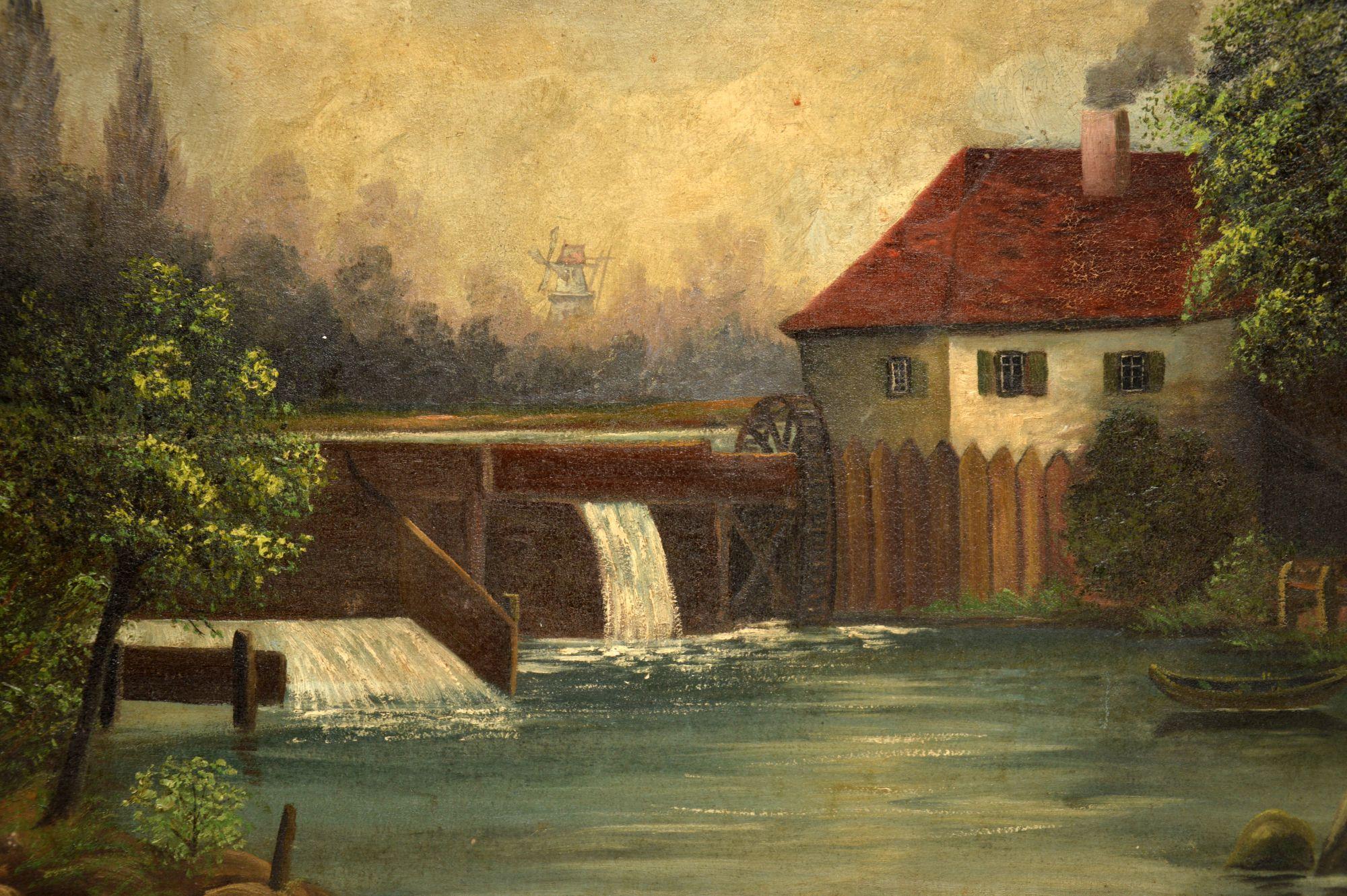 Allemand Peinture à l'huile ancienne - Paysage en vente