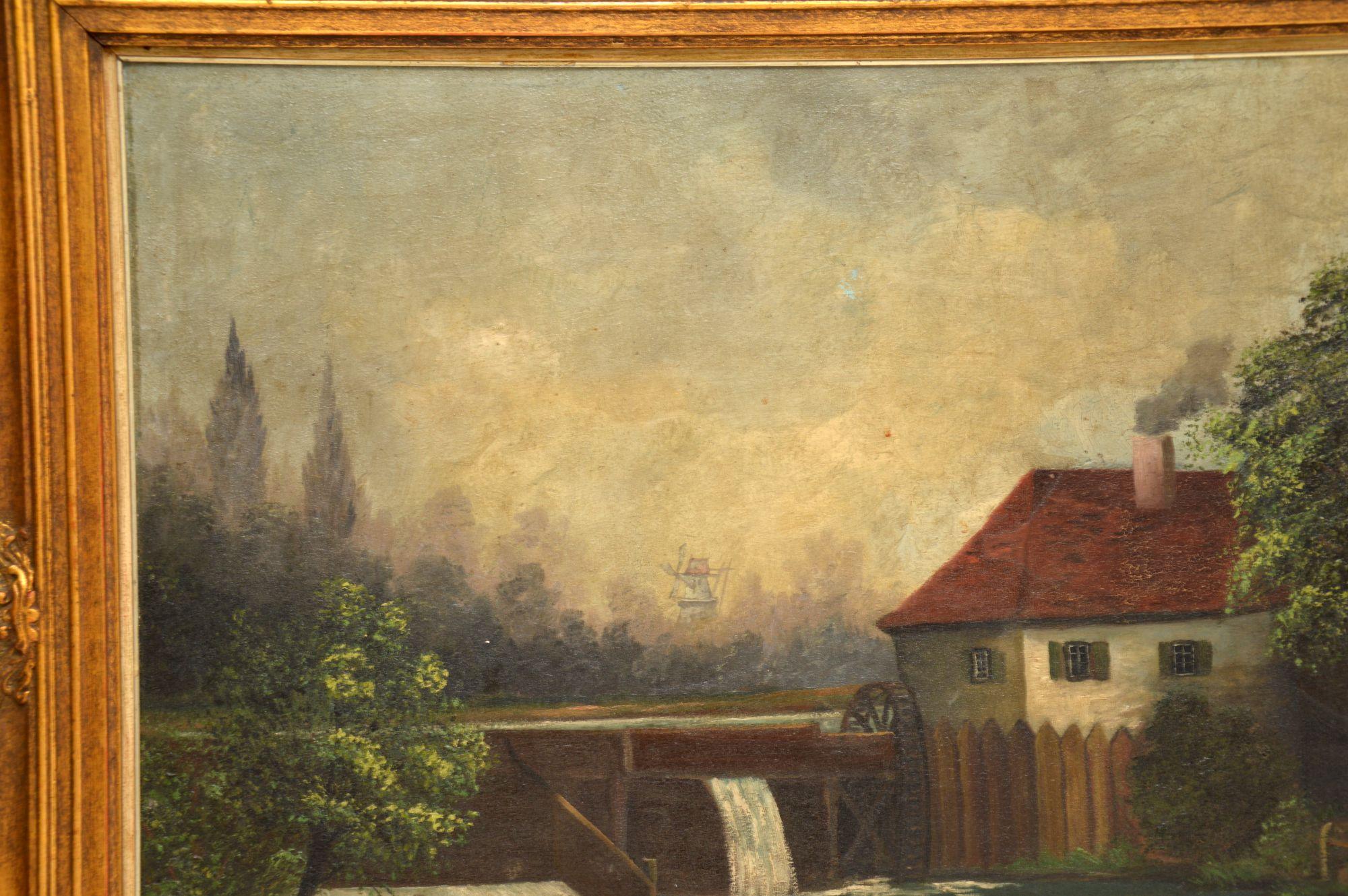 XIXe siècle Peinture à l'huile ancienne - Paysage en vente