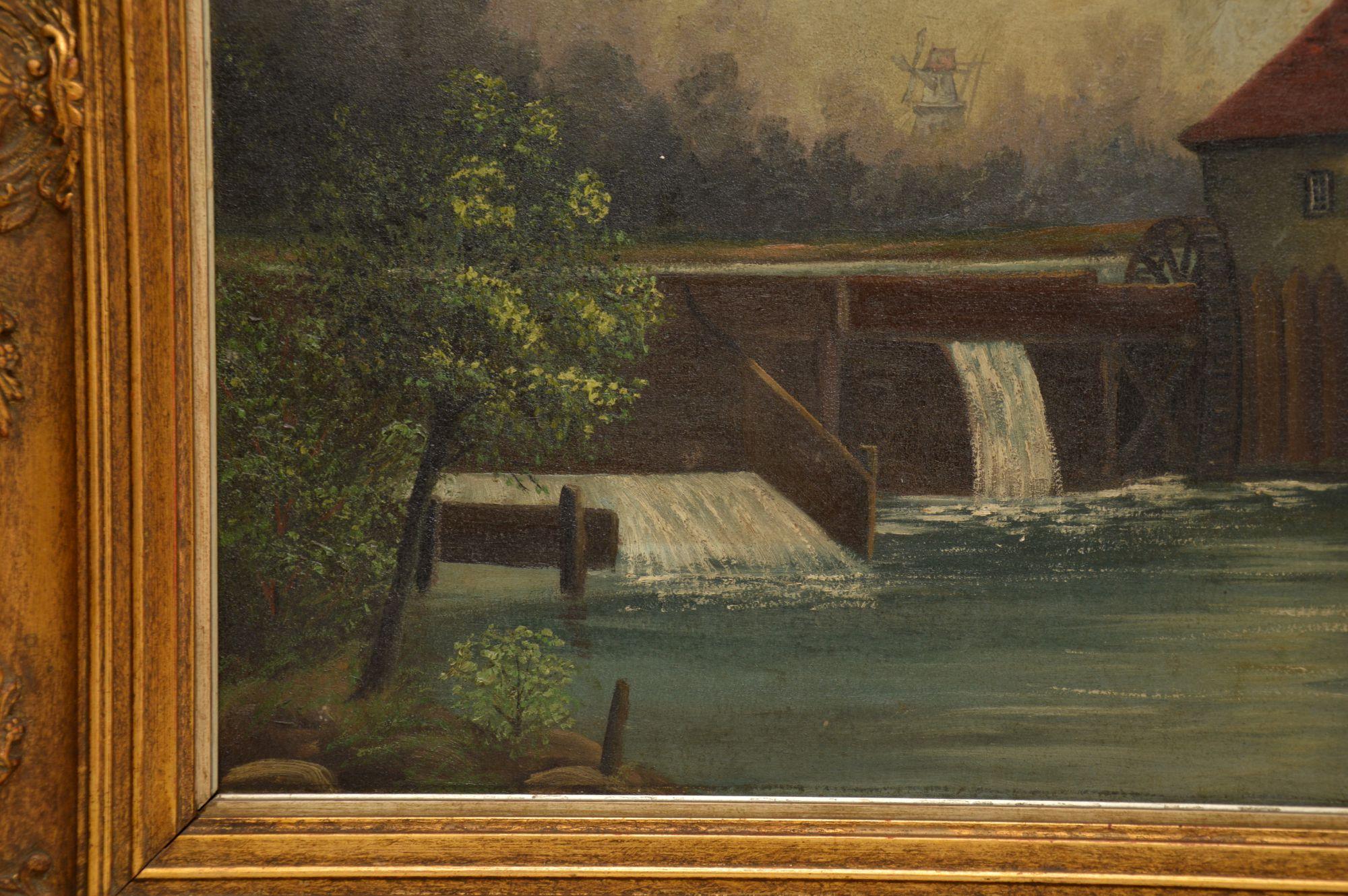 19th Century Antique Landscape Oil Painting For Sale