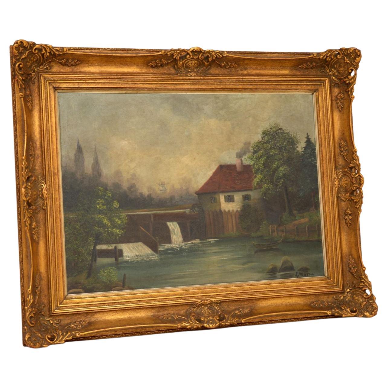 Peinture à l'huile ancienne - Paysage en vente