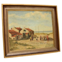 Pittura ad olio di un paesaggio antico
