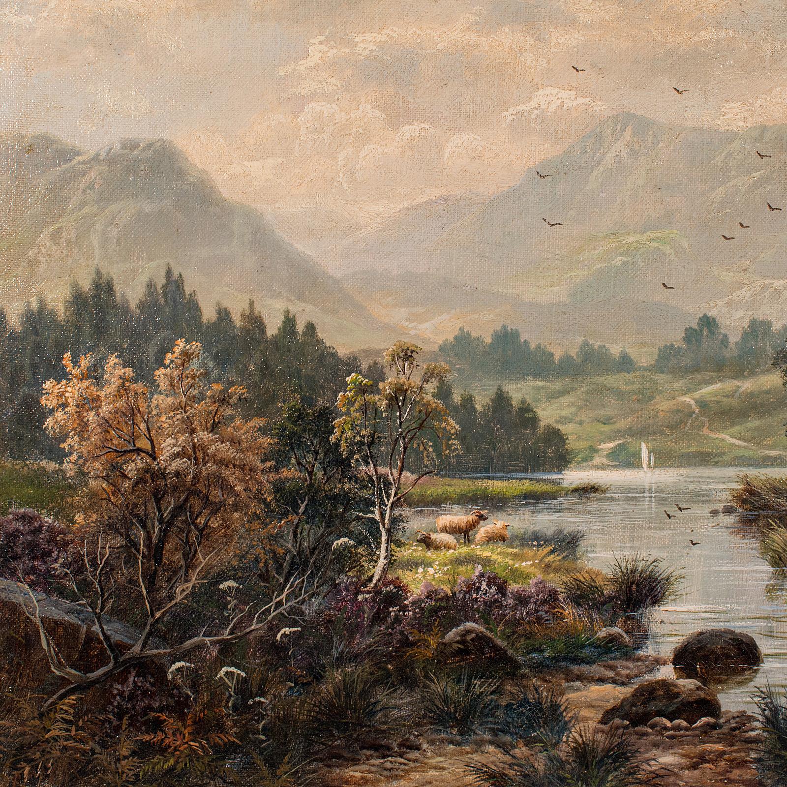 Antique Landscape Painting, British School, Original, Oil on Canvas, Victorian In Good Condition In Hele, Devon, GB