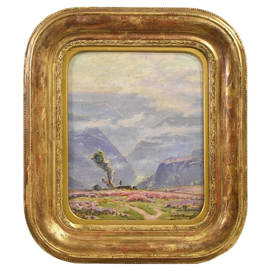 Antique Landscape Painting, Les Gorges De La Dordogne, Didier Pouget, XX Century For Sale