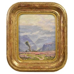 Antique Landscape Painting, Les Gorges De La Dordogne, Didier Pouget, XX Century