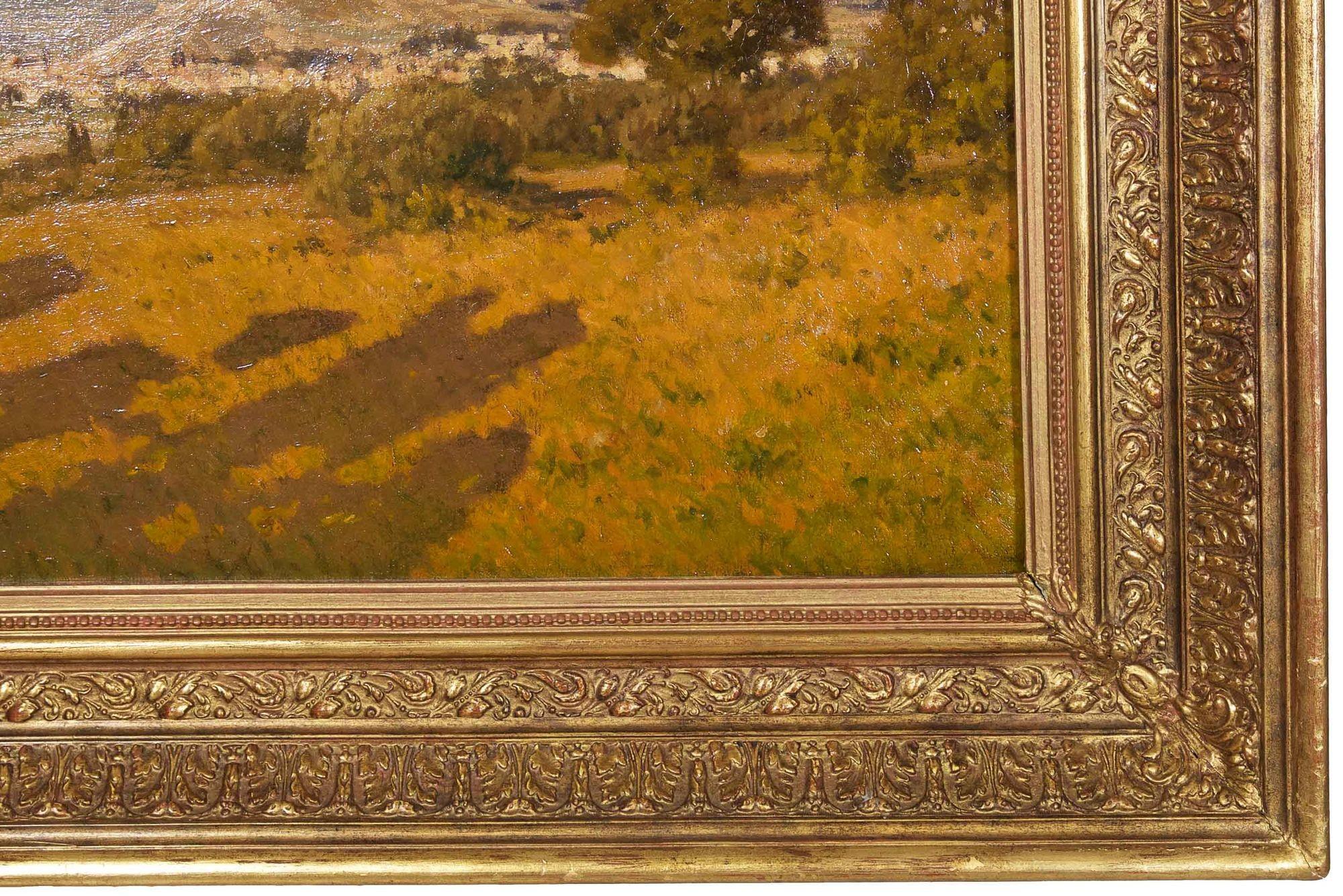 Antique Landscape Painting of Provence, France by Léon Joubert For Sale 8