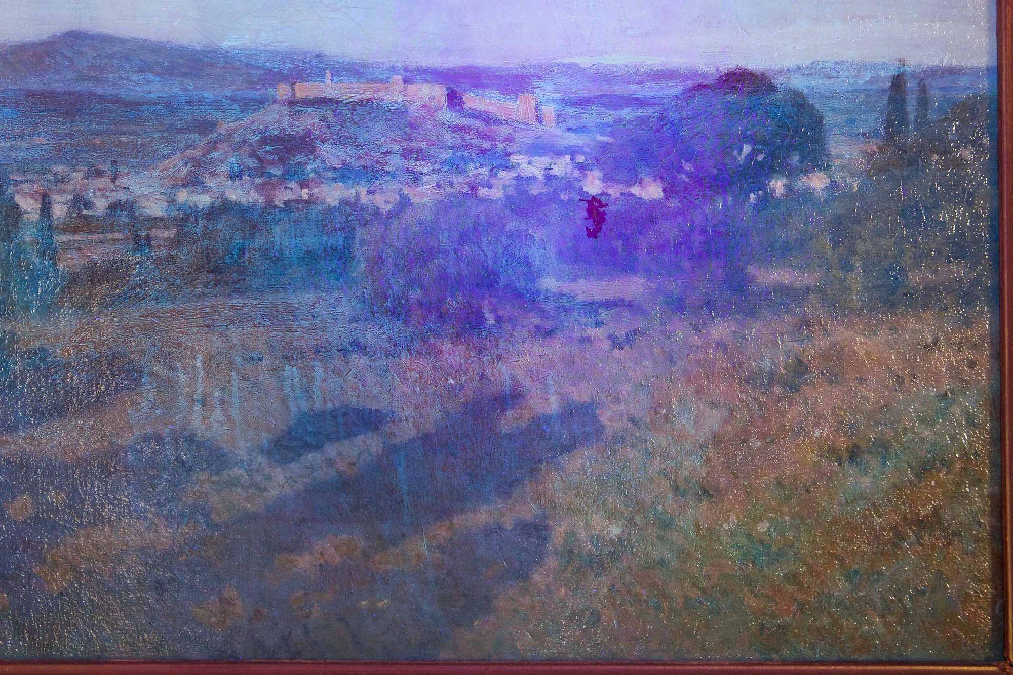 Antique Landscape Painting of Provence, France by Léon Joubert For Sale 11