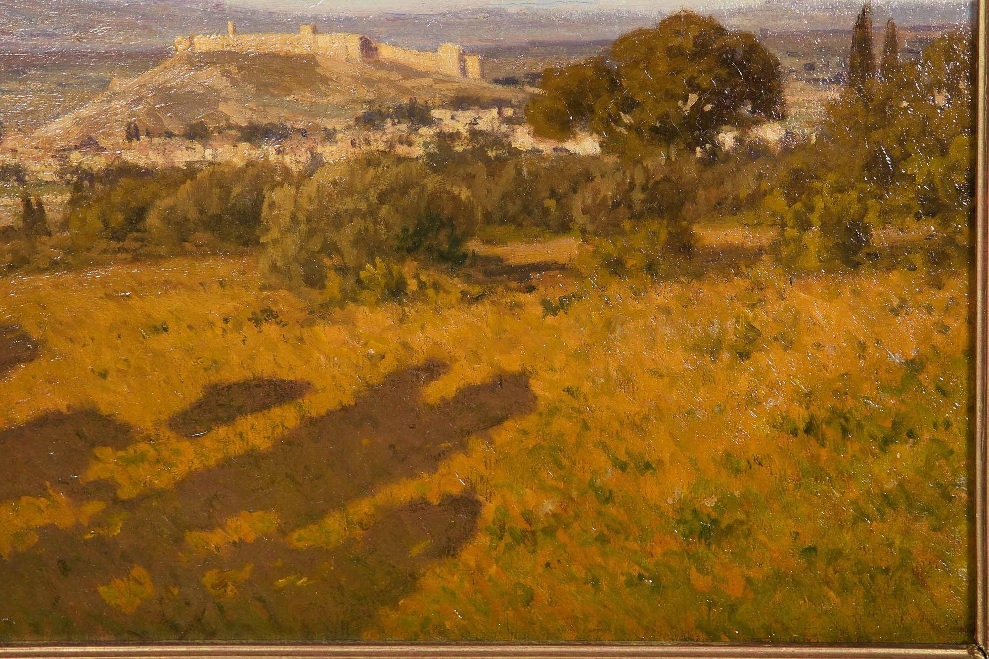 19th Century Antique Landscape Painting of Provence, France by Léon Joubert For Sale