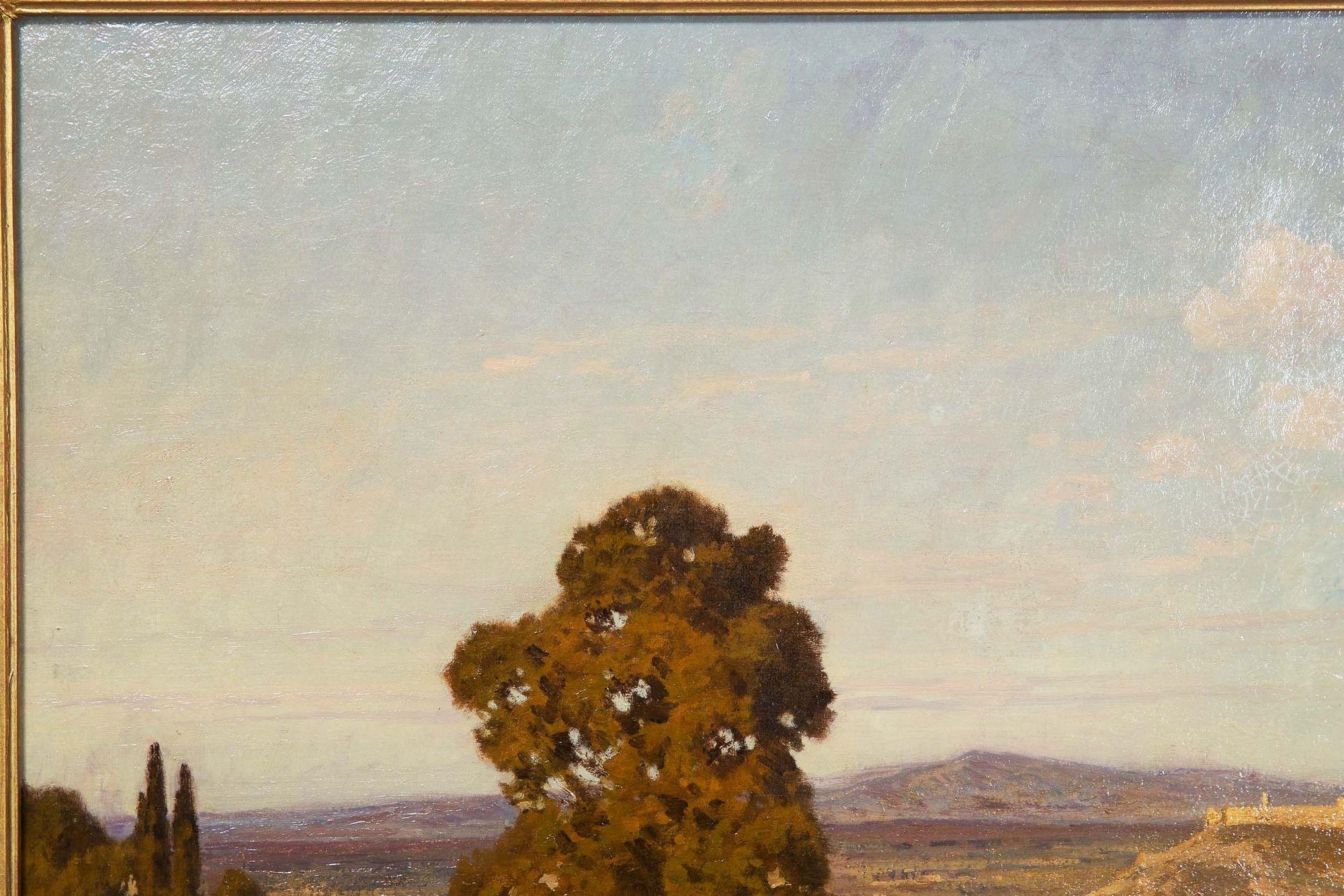 Antique Landscape Painting of Provence, France by Léon Joubert In condizioni buone in vendita a Shippensburg, PA