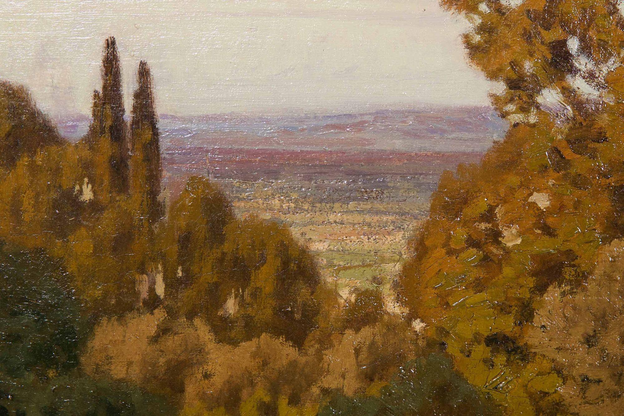Peinture ancienne d'un paysage de Provence, France par Léon Joubert Bon état - En vente à Shippensburg, PA