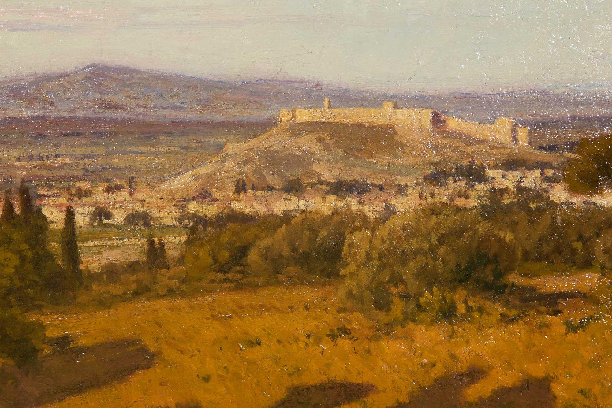Antique Landscape Painting of Provence, France by Léon Joubert For Sale 3
