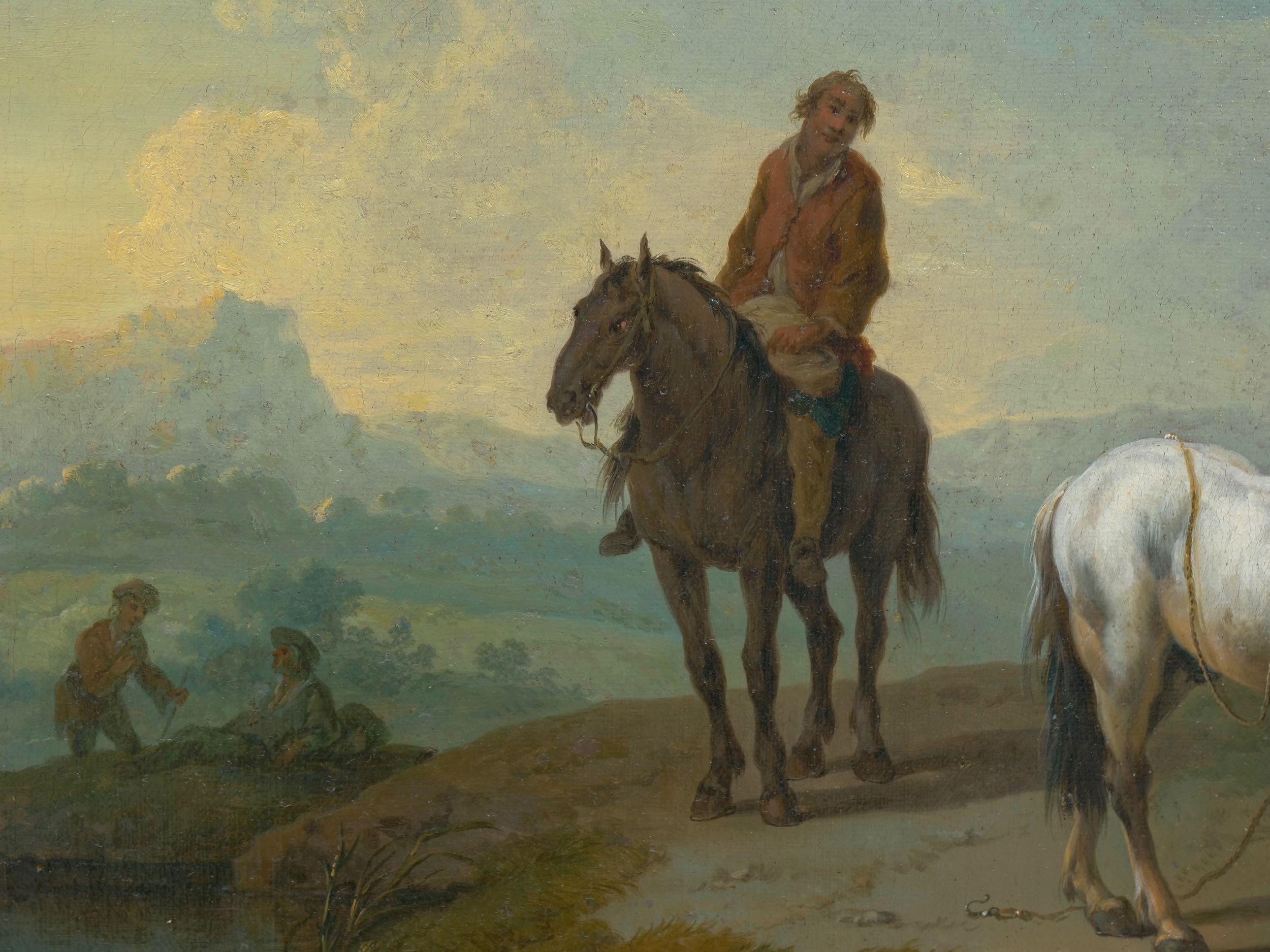 Paire de peintures de paysages antiques attribuées à Pieter van Bloemen, 18ème siècle en vente 7