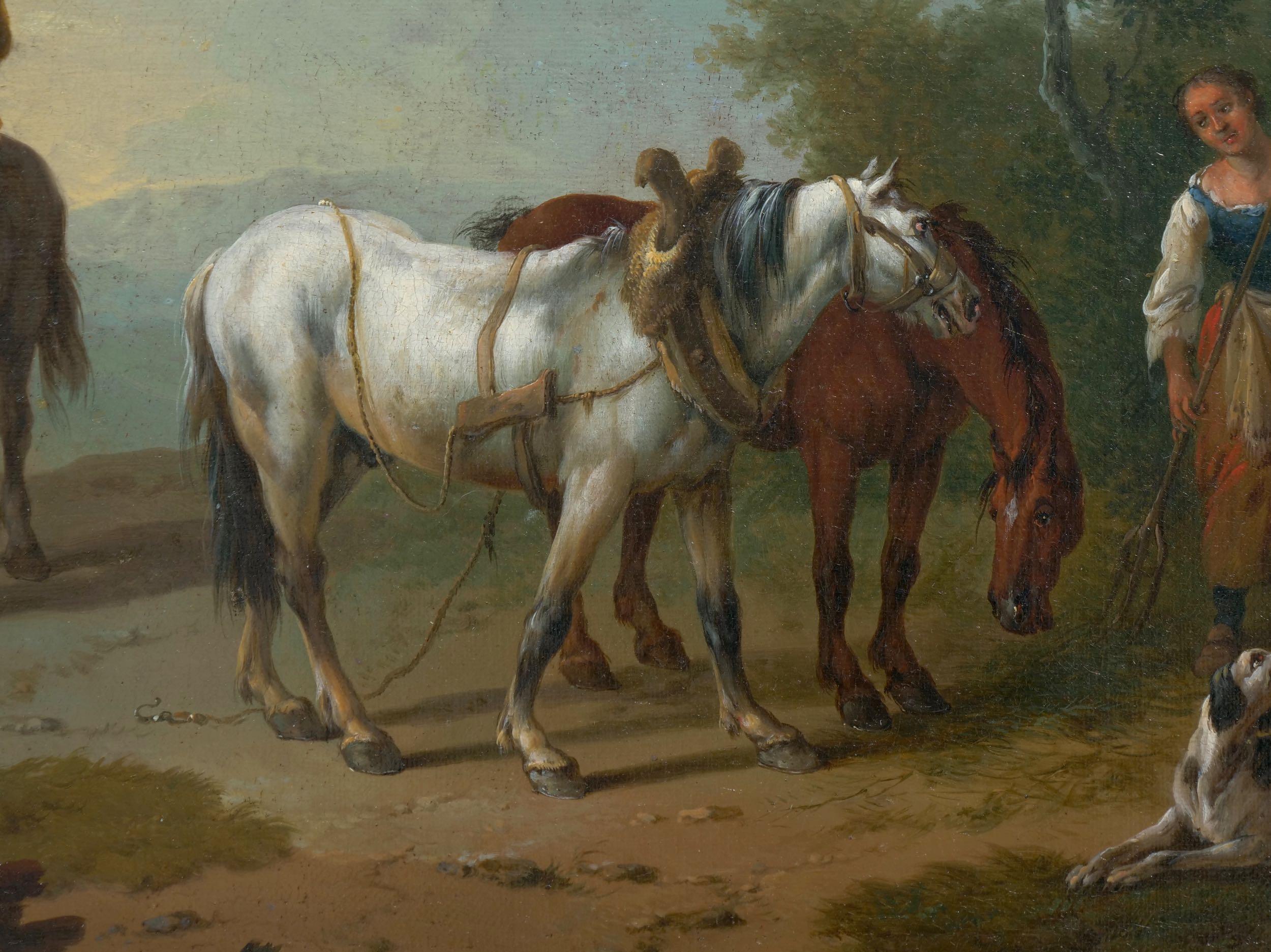 Antique Landscape Paintings Attributed to Pieter van Bloemen, 18th Century, Pair For Sale 8