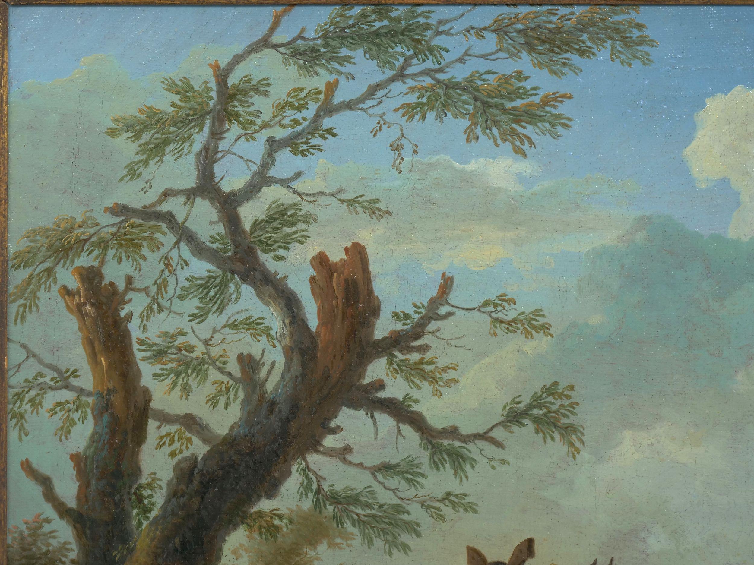 18th Century and Earlier Antique Landscape Paintings Attributed to Pieter van Bloemen, 18th Century, Pair For Sale