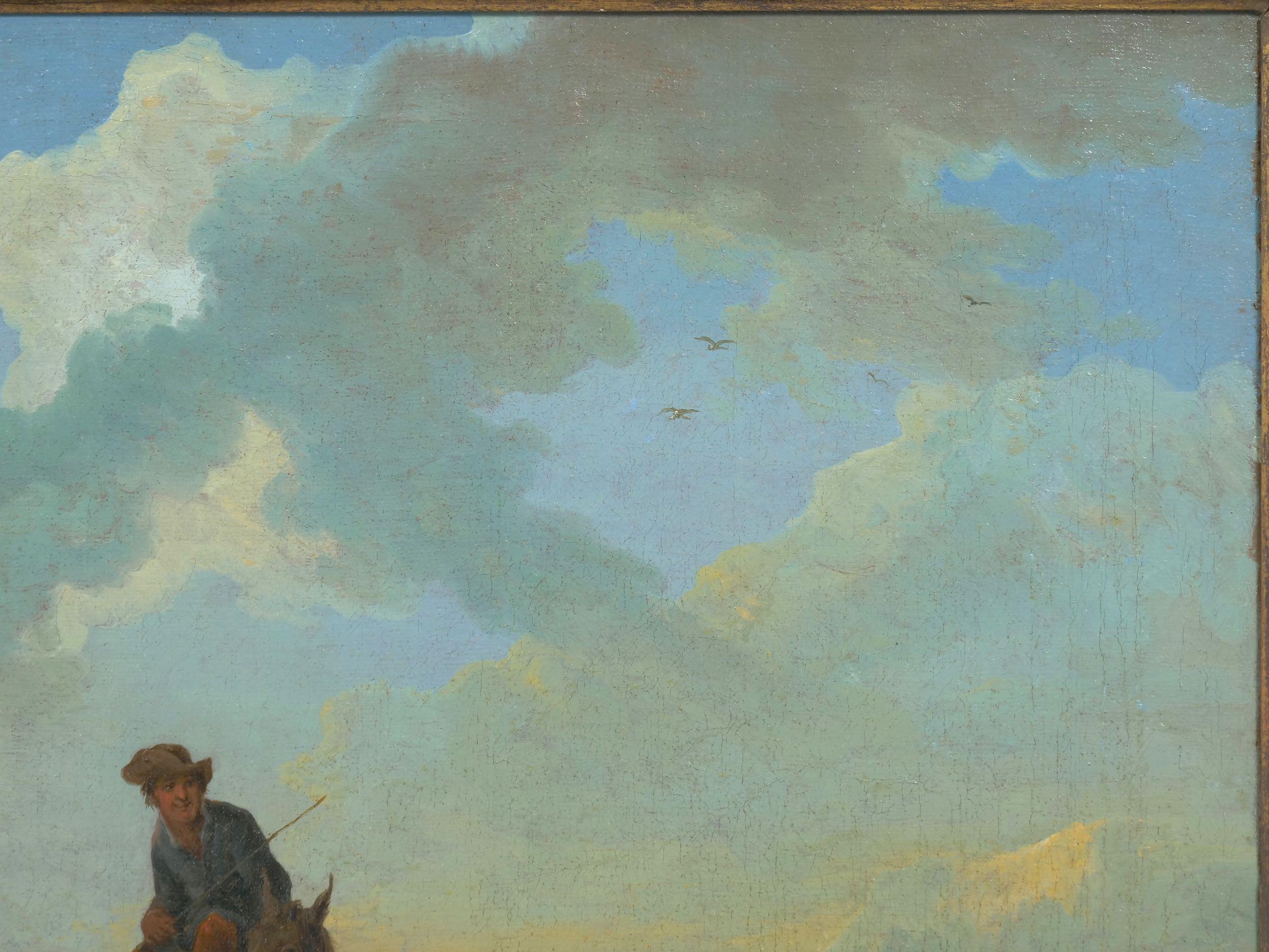 Wood Antique Landscape Paintings Attributed to Pieter van Bloemen, 18th Century, Pair For Sale