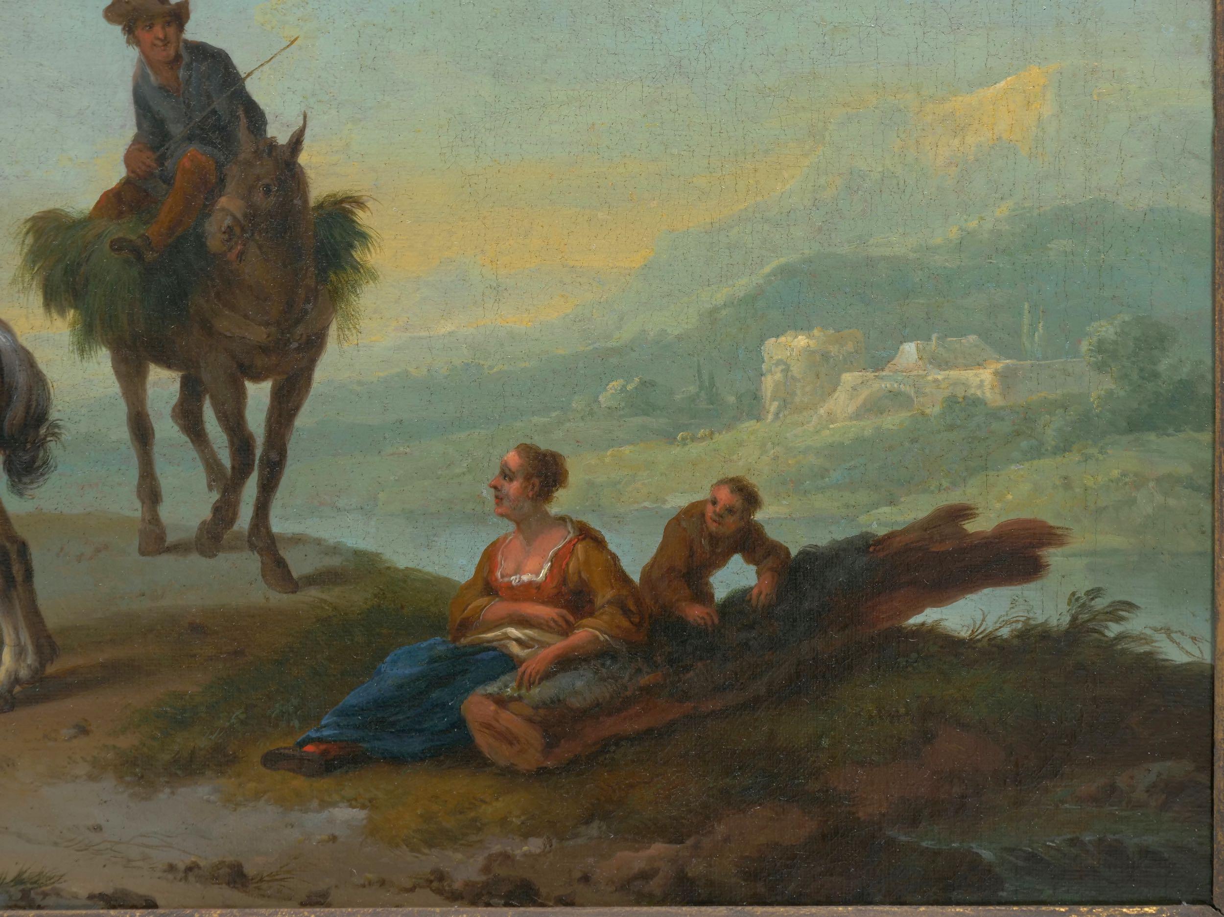 Paire de peintures de paysages antiques attribuées à Pieter van Bloemen, 18ème siècle en vente 2