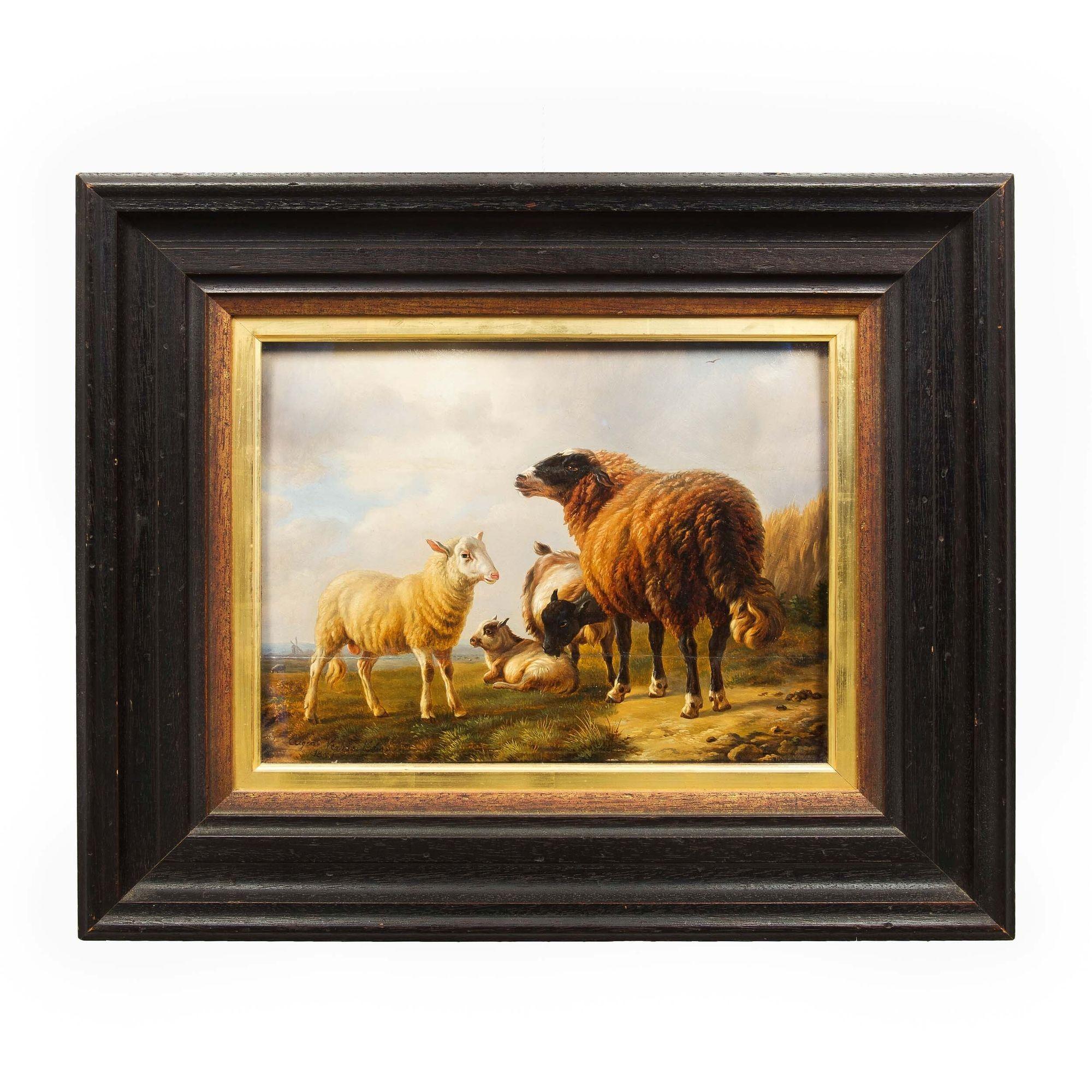Antique Landscape “Sheep and Goats” by Eugene Verboeckhoven circa 1859 For Sale 3