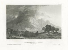 Antique Landscape View of Arimathea in Palestine, Steel Engraving, circa 1850