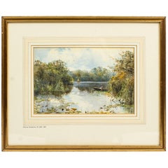 Antique Landscape Watercolor by Keeley Halwelle RI, 19th Century