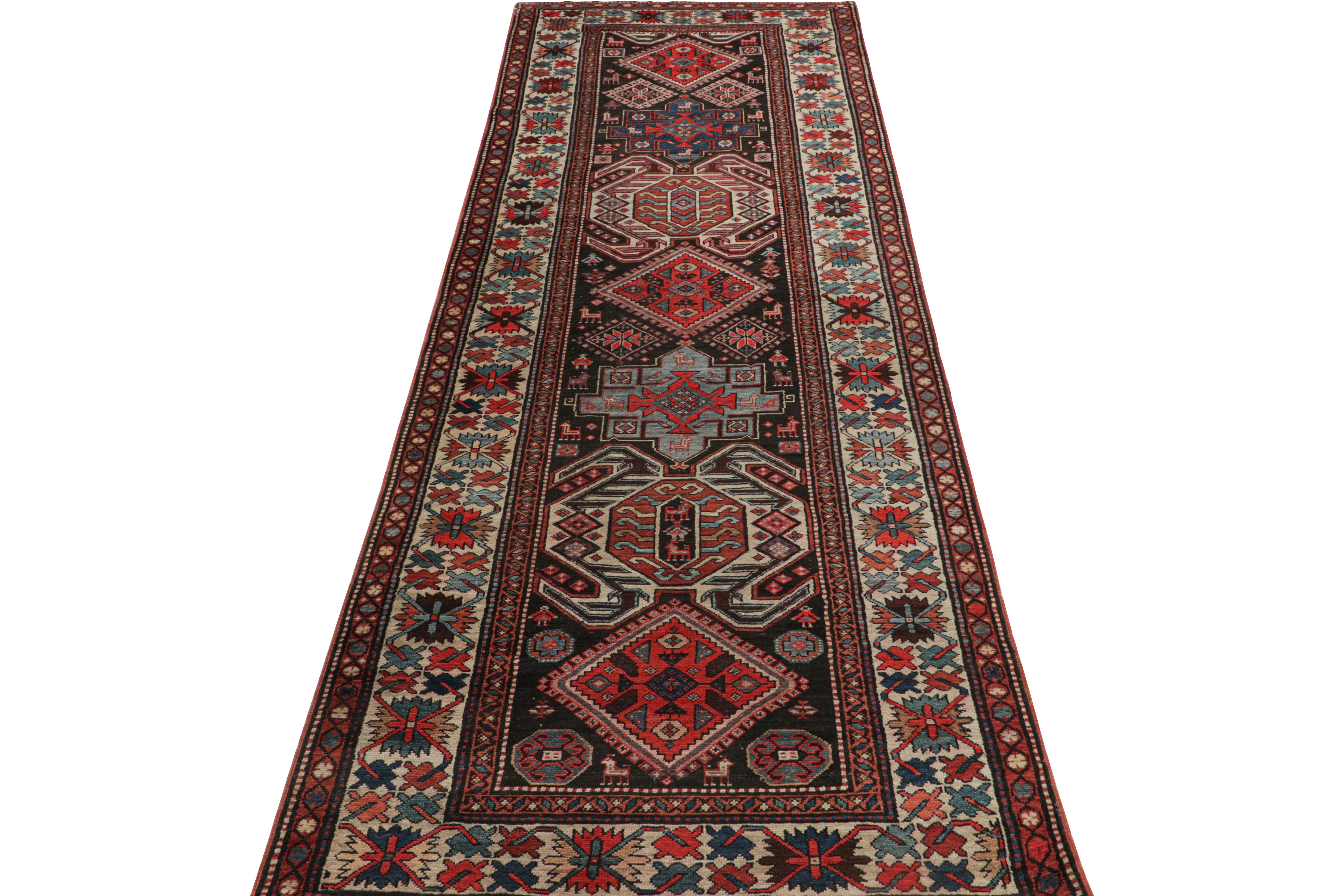 Antique Lankeran Red, Black and Beige Wool Rug by Rug & Kilim In Good Condition For Sale In Long Island City, NY