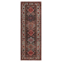 Tapis Lankeran ancien en laine rouge, noir et beige par Rug & Kilim