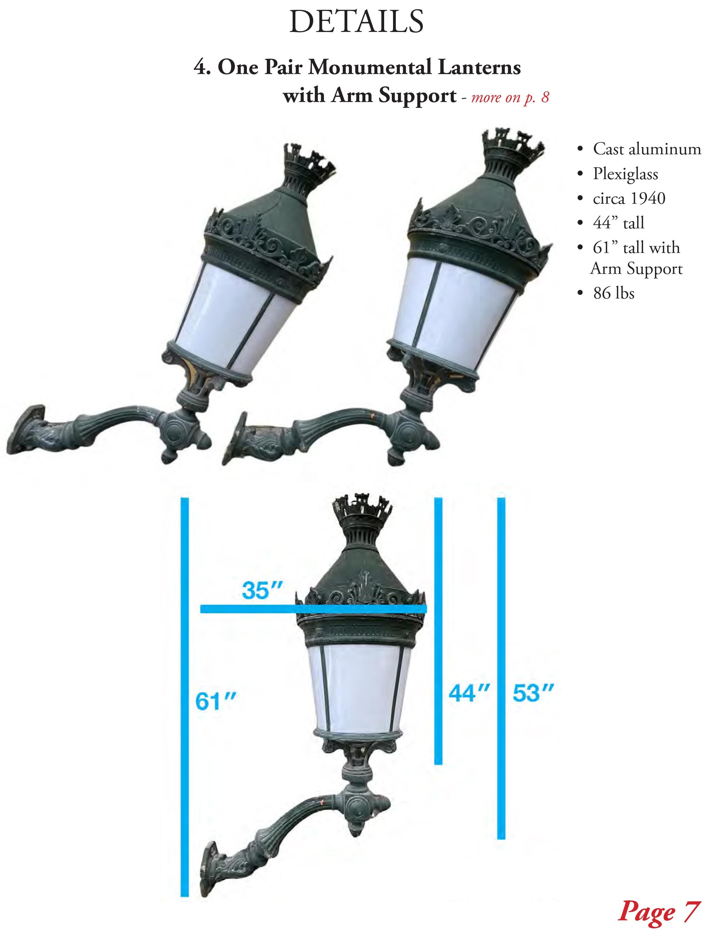 Antique Lantern French Palatial (#15 Pairs w/#16) 29 Avail. Buy 2+ Shipping FREE For Sale 10