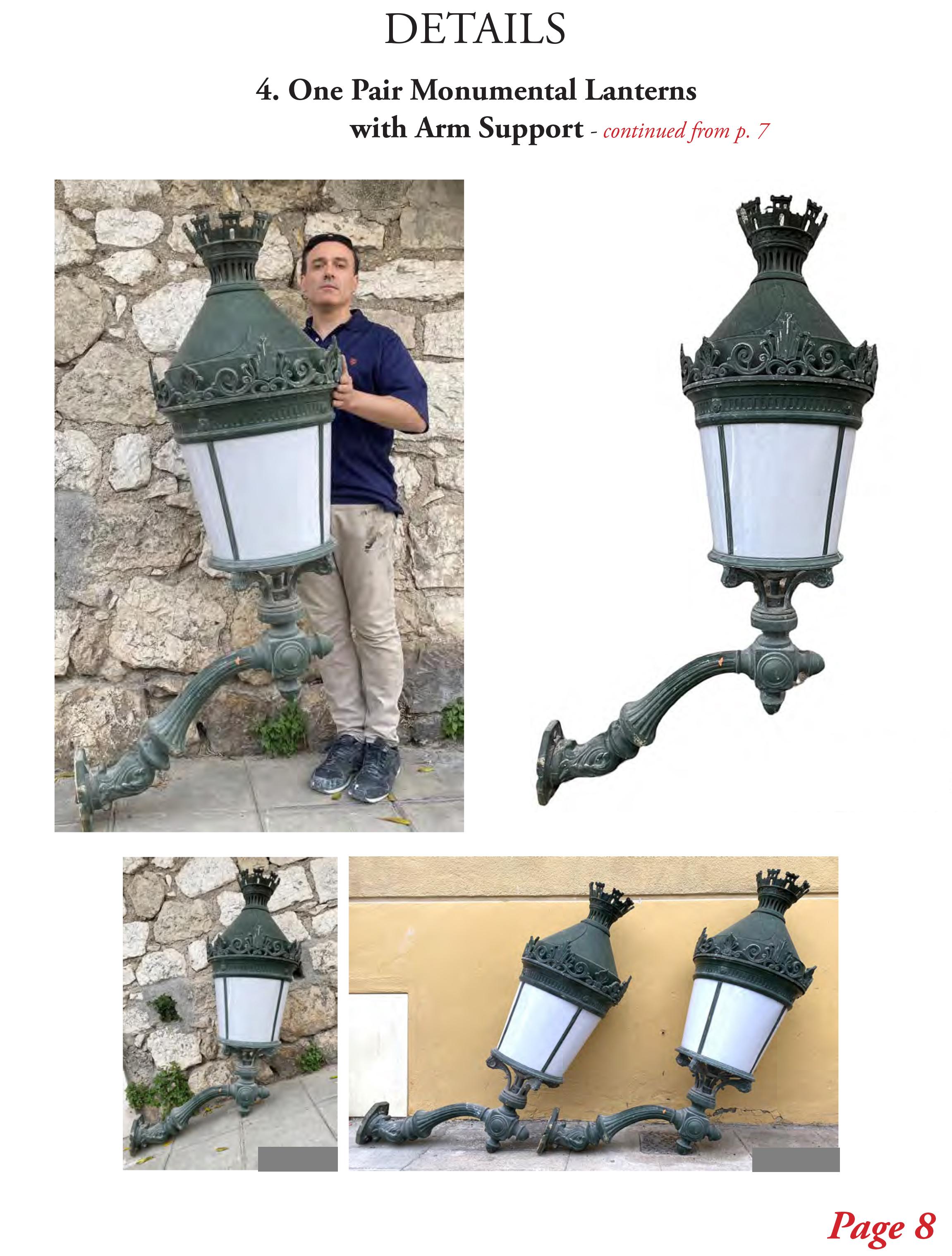 Antique Lantern French Palatial (#15 Pairs w/#16) 29 Avail. Buy 2+ Shipping FREE For Sale 11