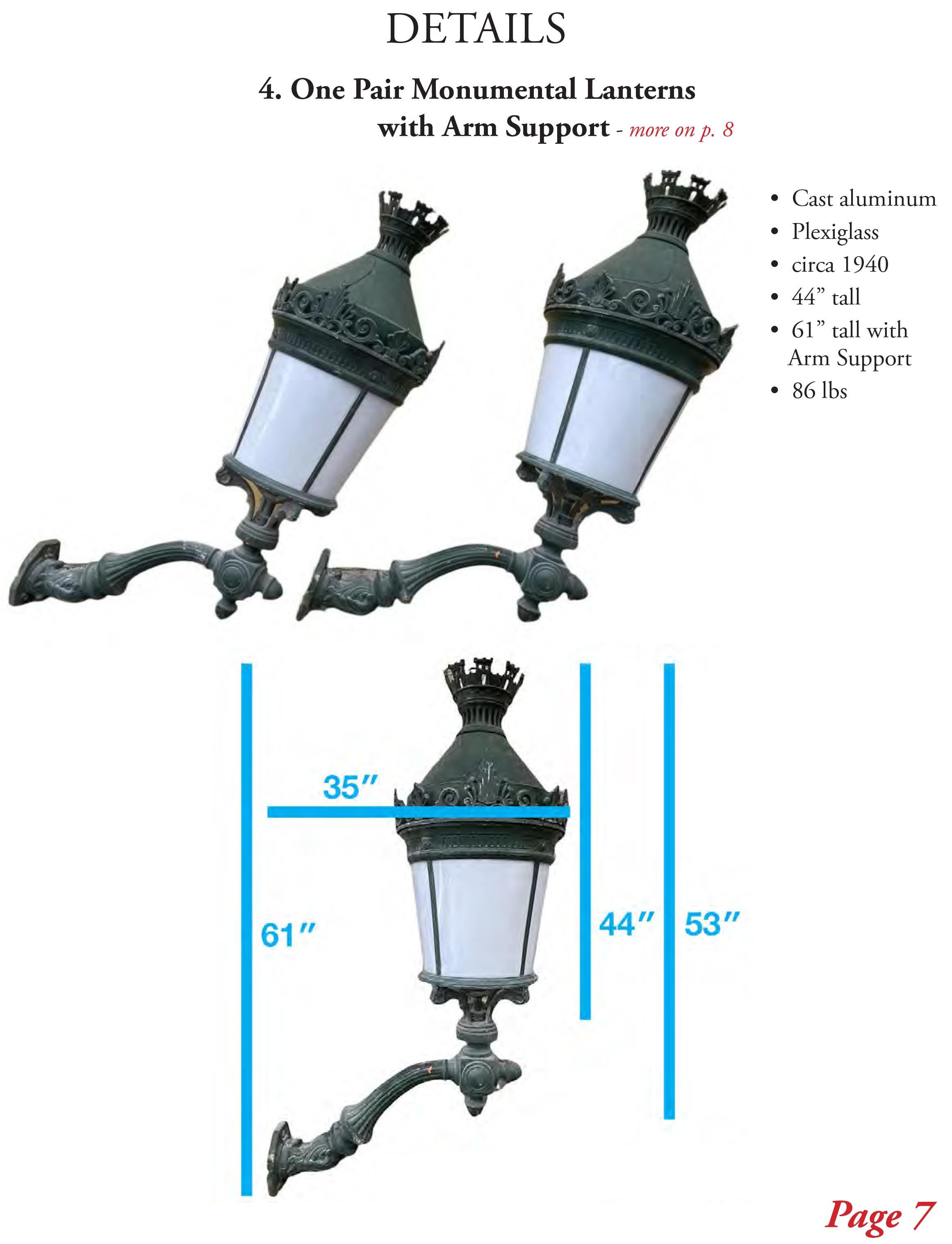 Antique Lantern French Palatial (#18 Pairs w/#17) 29 Avail. Buy 2+ Shipping FREE For Sale 11